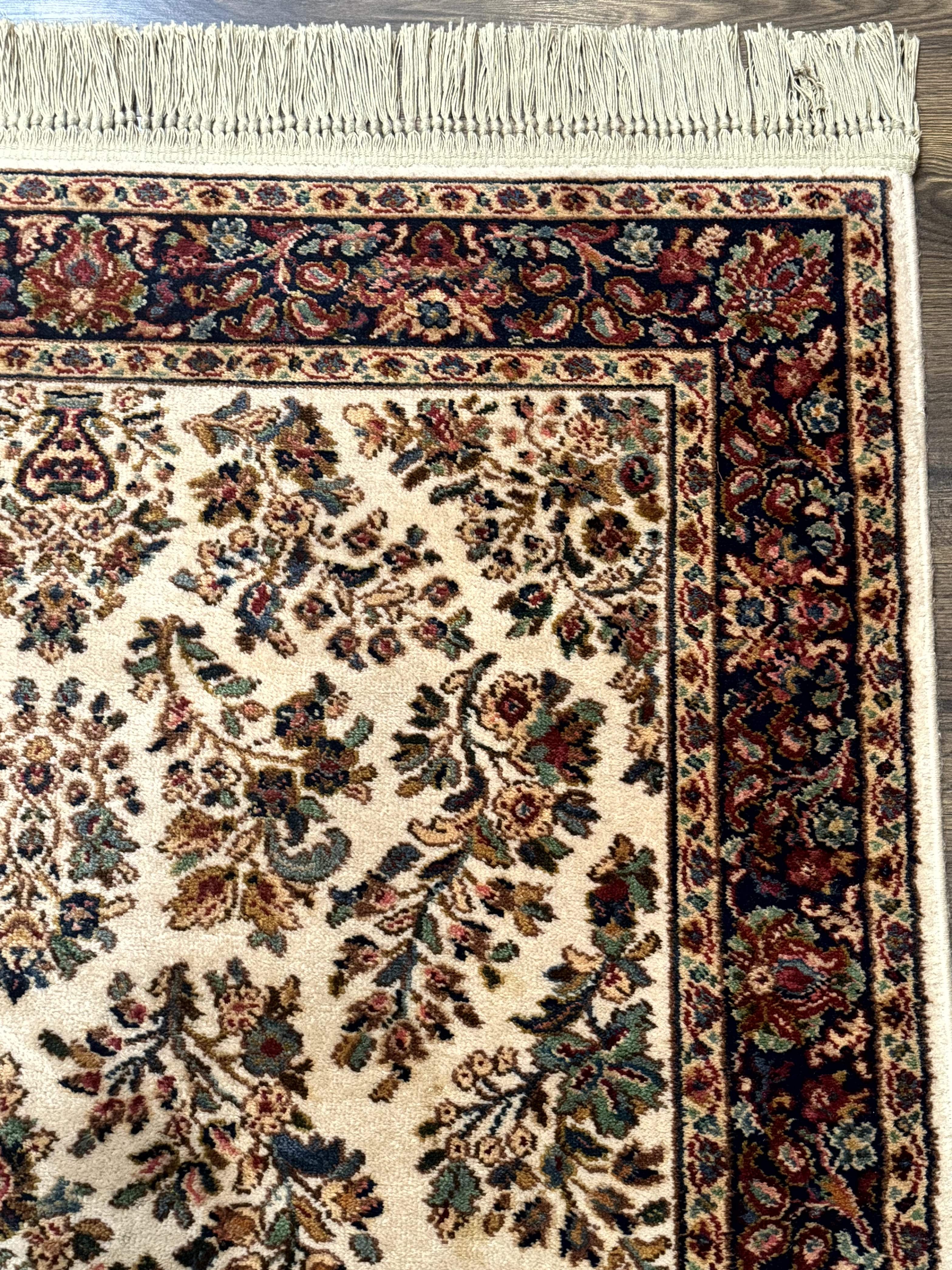 4x6 Karastan Rug Ivory Sarouk #760, Wool Vintage Original 700 Series - Jewel Rugs