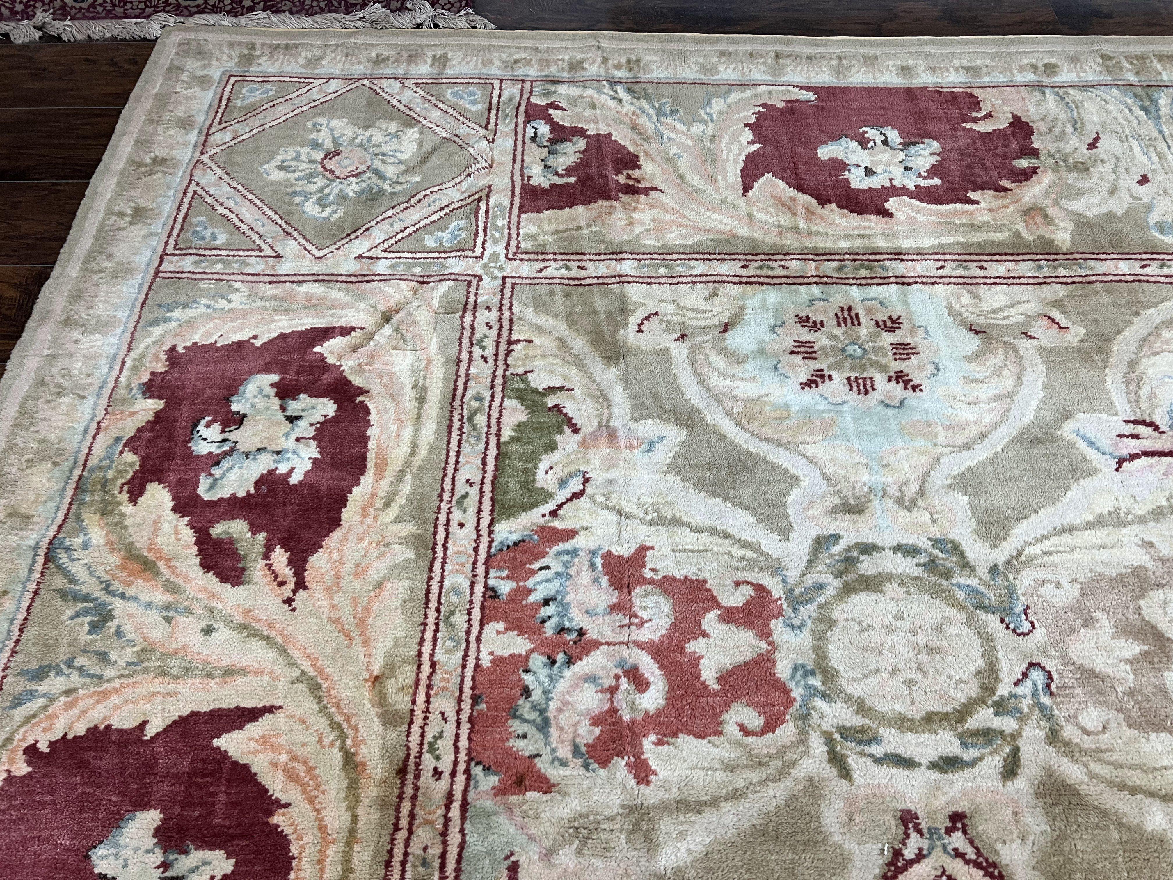 Large Egyptian Oushak Rug 12x21, Wool Handmade Vintage Carpet, Allover Pattern, Oversized 12 x 21 ft Traditional Rug - Jewel Rugs