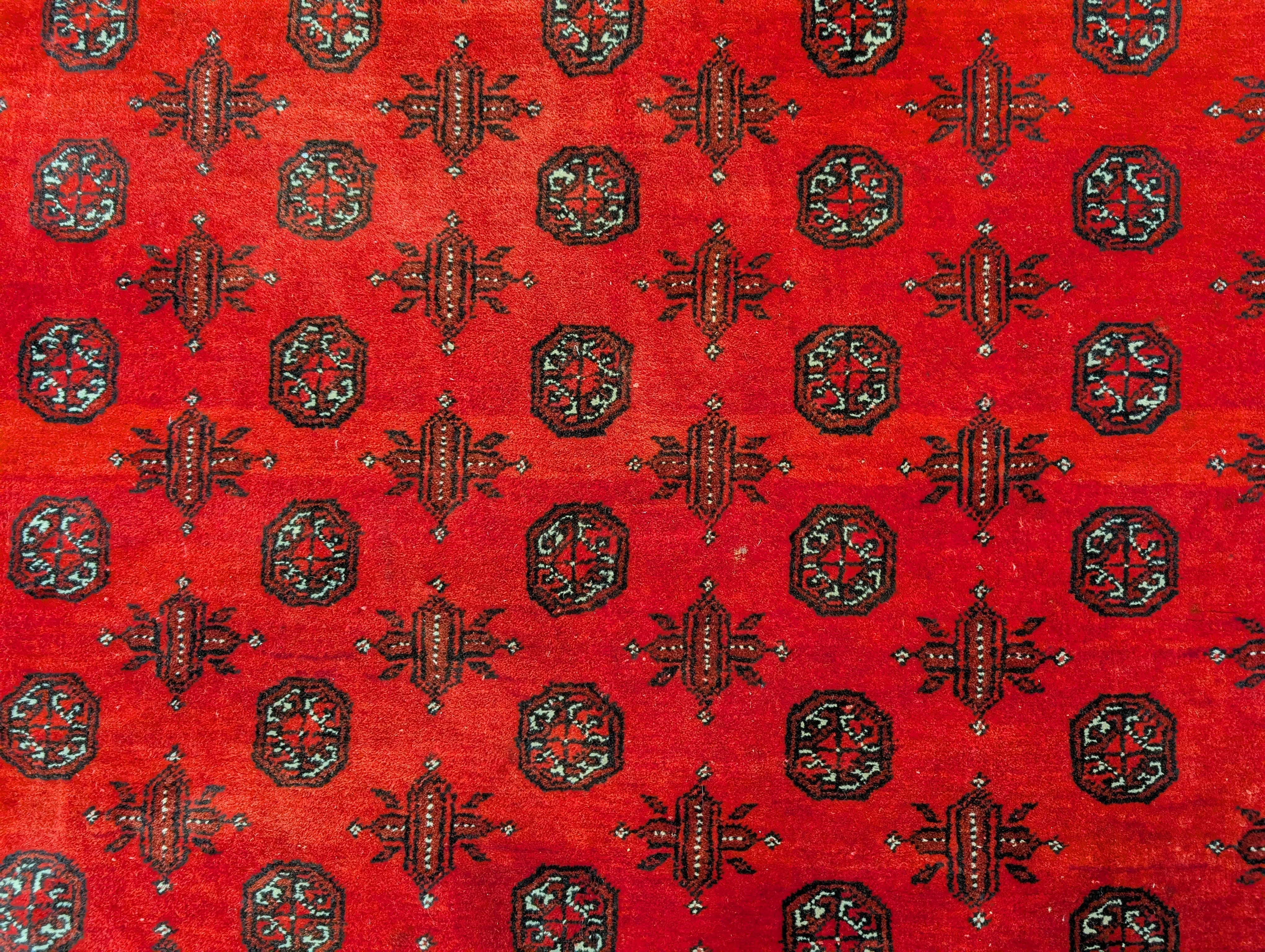 Red Afghan Turkoman Rug 7x9, Bokhara Rug, Wool, Tribal, Hand Knotted - Jewel Rugs