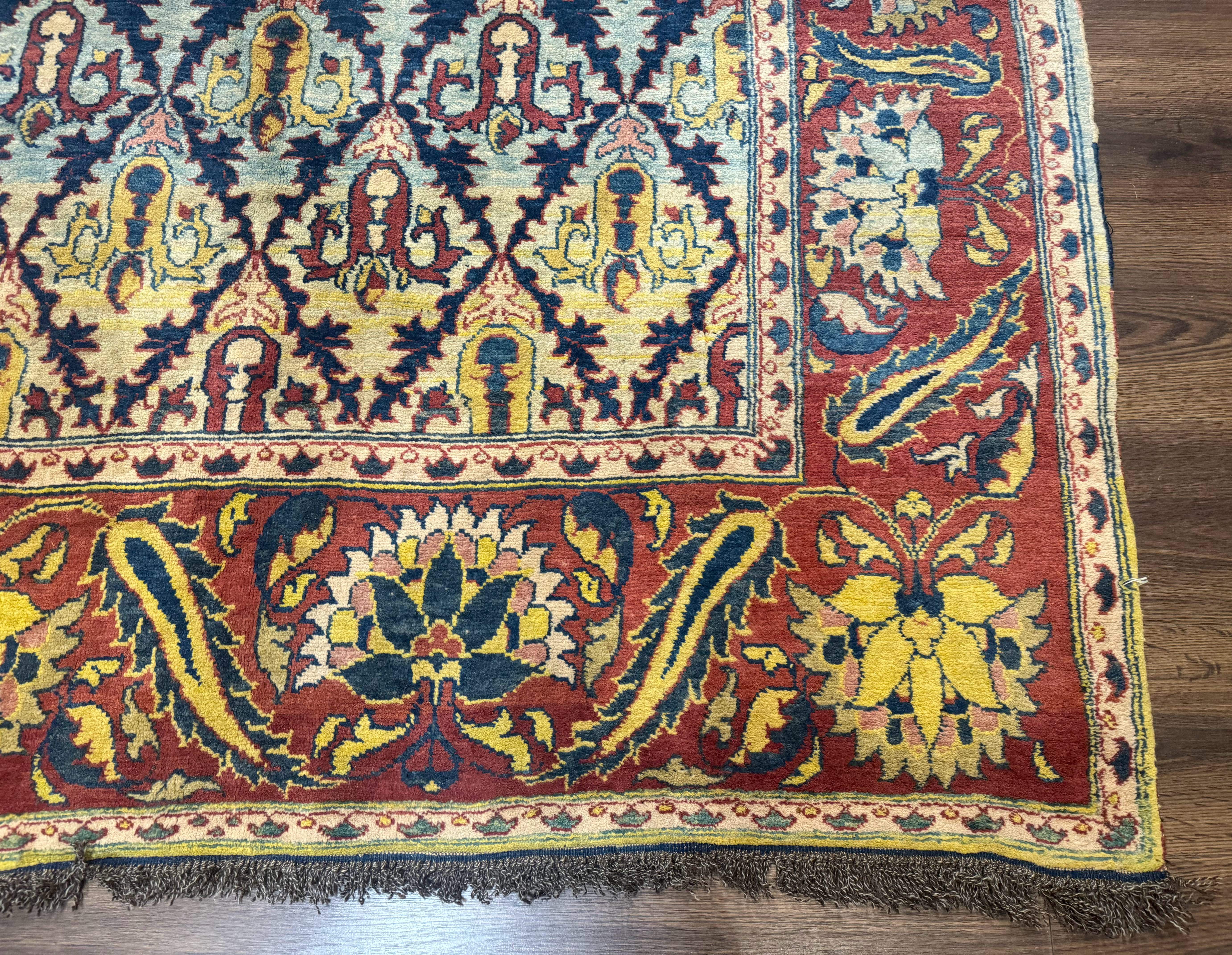Pak Persian Rug 6x8, Blue Red Multicolor, Unique Design, Hand Knotted, Wool - Jewel Rugs