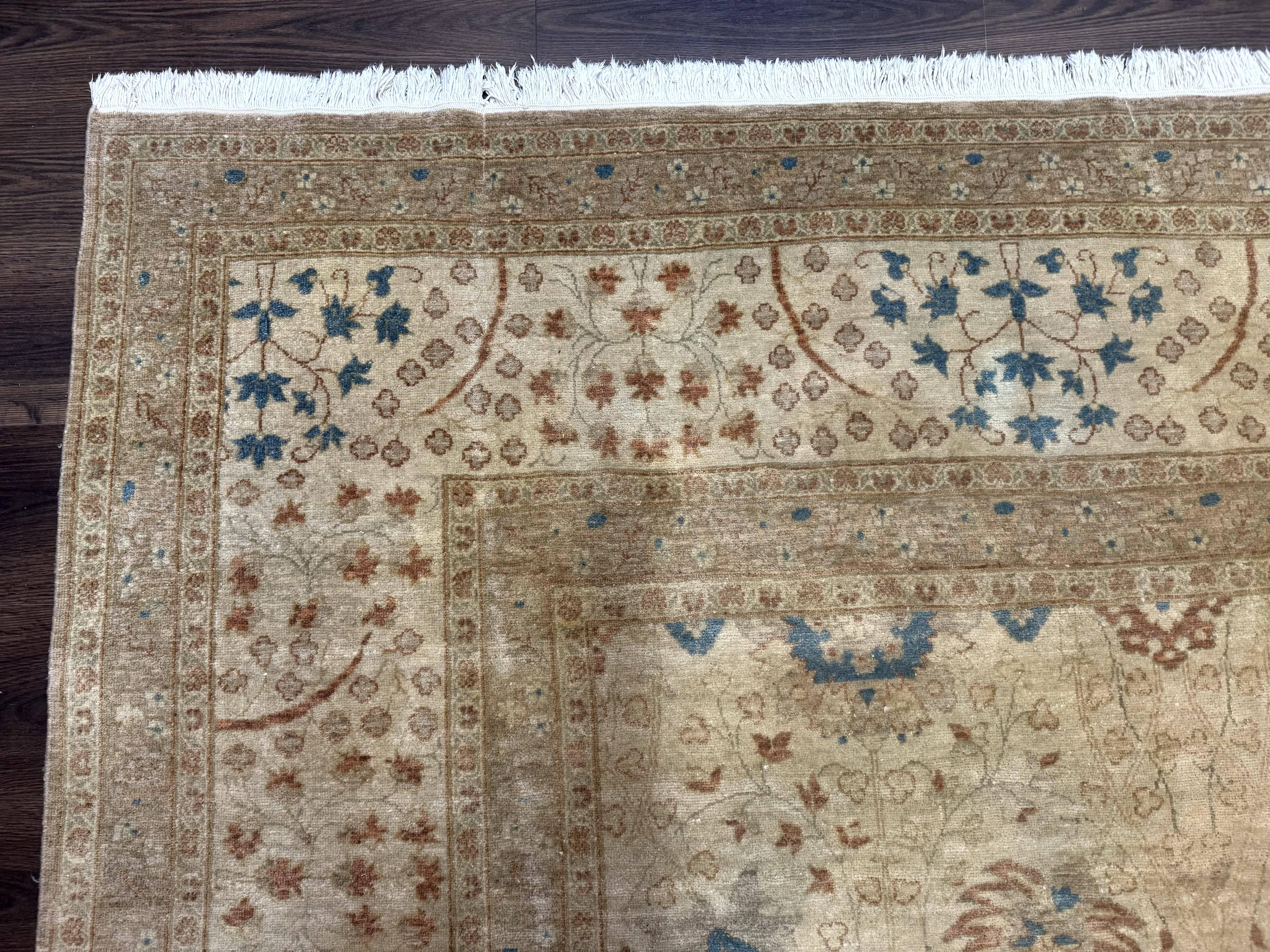 Large Pak Persian Rug 10x13, Haji Jalili Design, Light Colors, Light Tan Oriental Carpet - Jewel Rugs