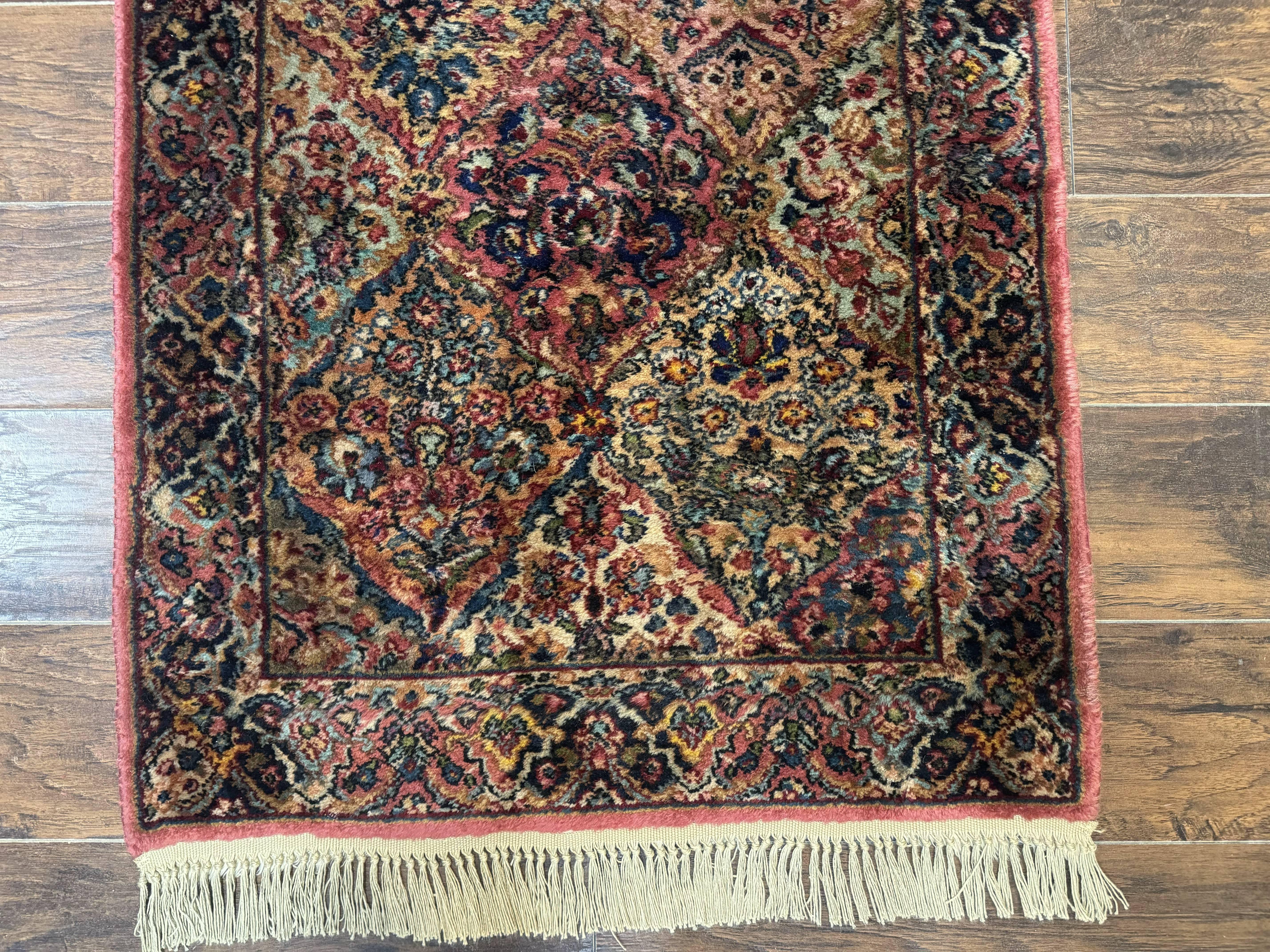 Karastan Runner Rug 3x16, Multicolor Panel Kirman #717, Rare Hard to Find Discontinued Wool Pile Karastan, 700 Series Karastan Runner 3 x 16 - Jewel Rugs
