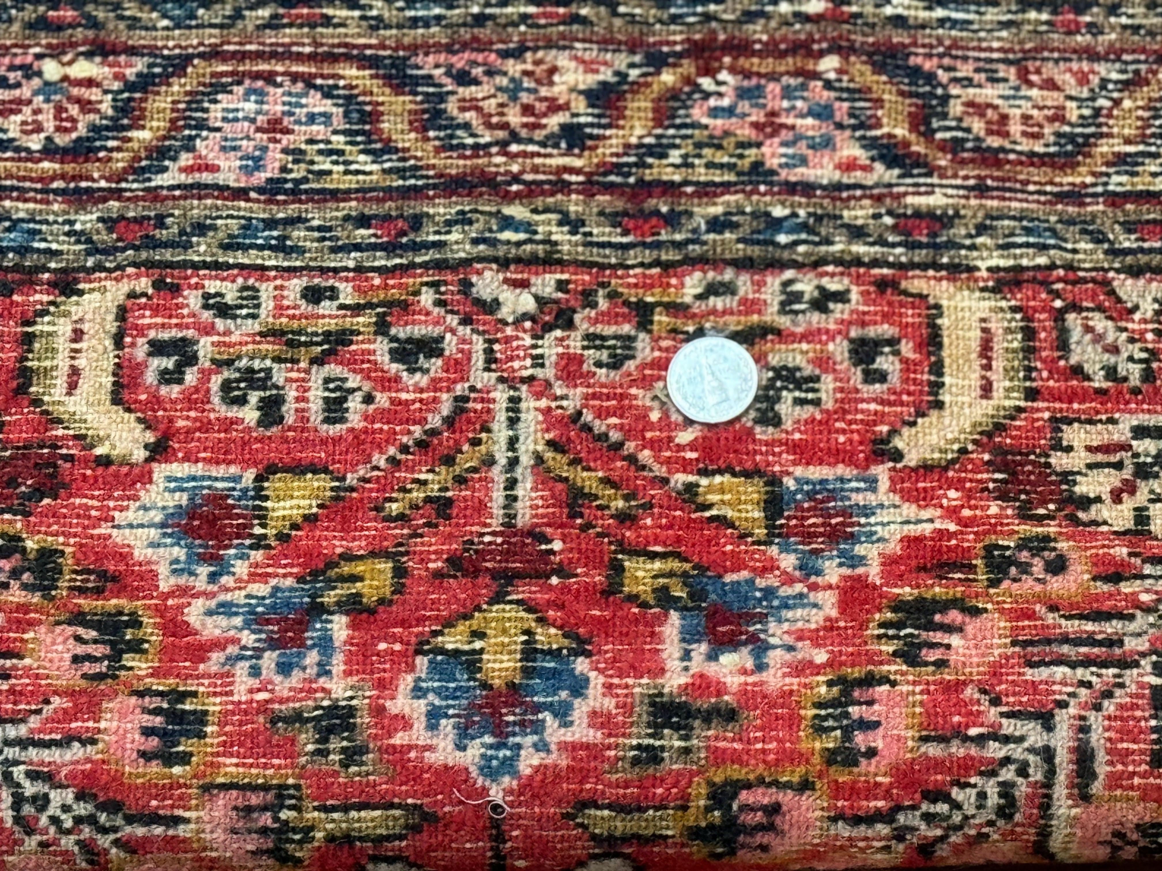 Small Antique Persian Tribal Rug 2x3, Red, Floral, Handmade, Hamadan Rug - Jewel Rugs