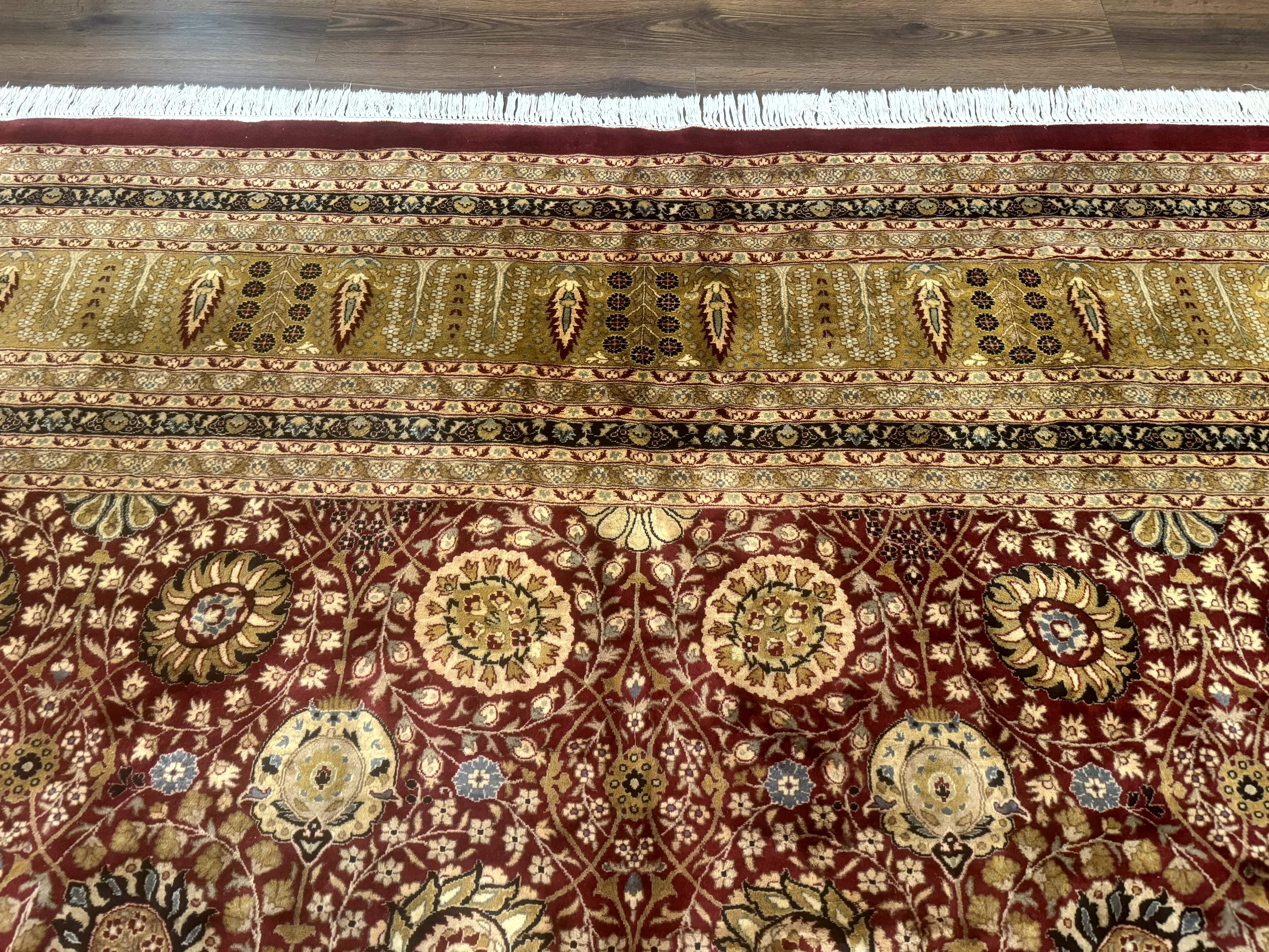 Palace Size Pak Persian Rug 12x15, Brick Red, Allover Pattern, Handmade Oversized Wool Oriental Carpet, Large Area Rug, Fine 225 KPSI - Jewel Rugs