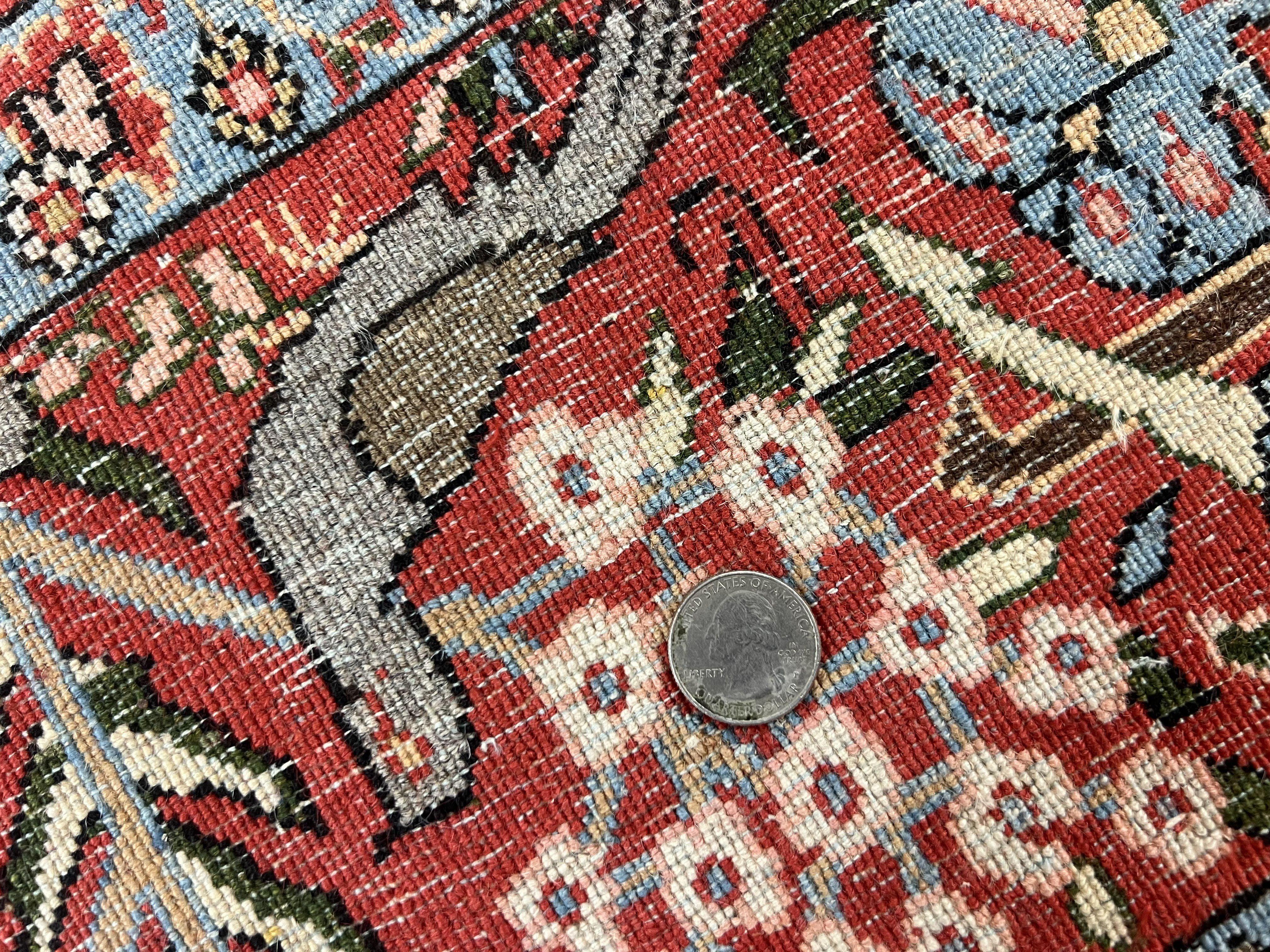 Persian Tree of Life 5x7, Qum Rug, Animal Motifs, Deer Birds, Fine 225 KPSI, Semi Antique Vintage Handmade Wool Rug, Cream Red - Jewel Rugs