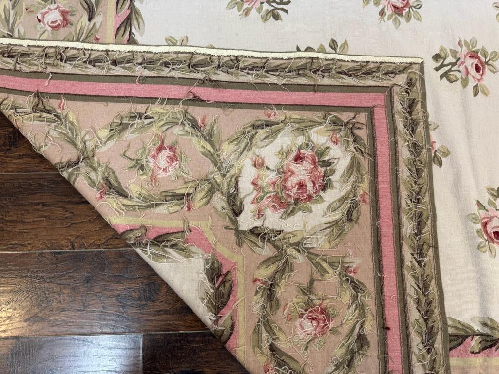 Aubusson Rug 10x14, Wool, Handmade, Floral Bouquets, European Design - Jewel Rugs