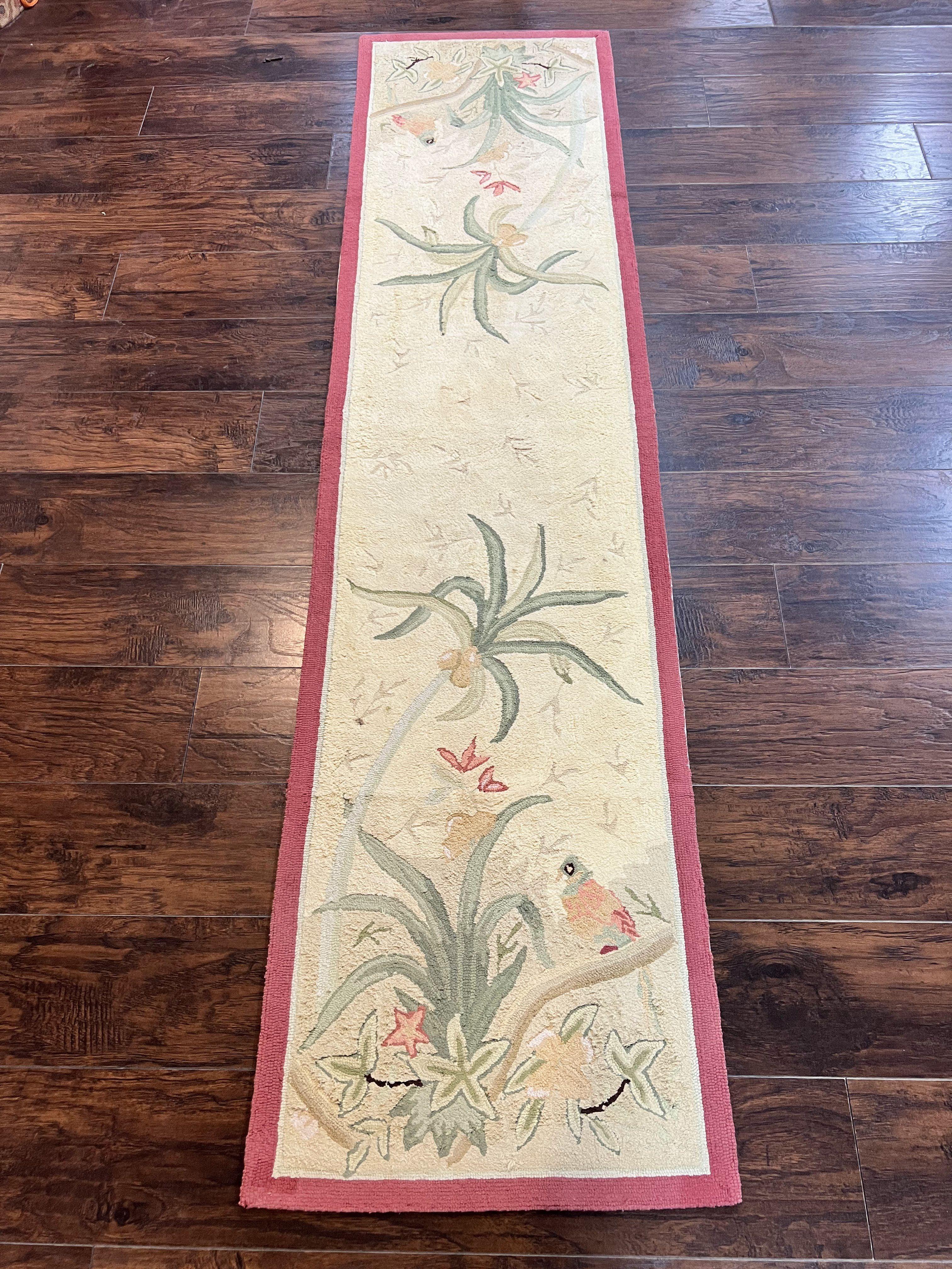 Chinese Hooked Runner Rug 2x8, Simple Design, Vintage, Birds, Rug for Hallway 2 x 8 ft - Jewel Rugs
