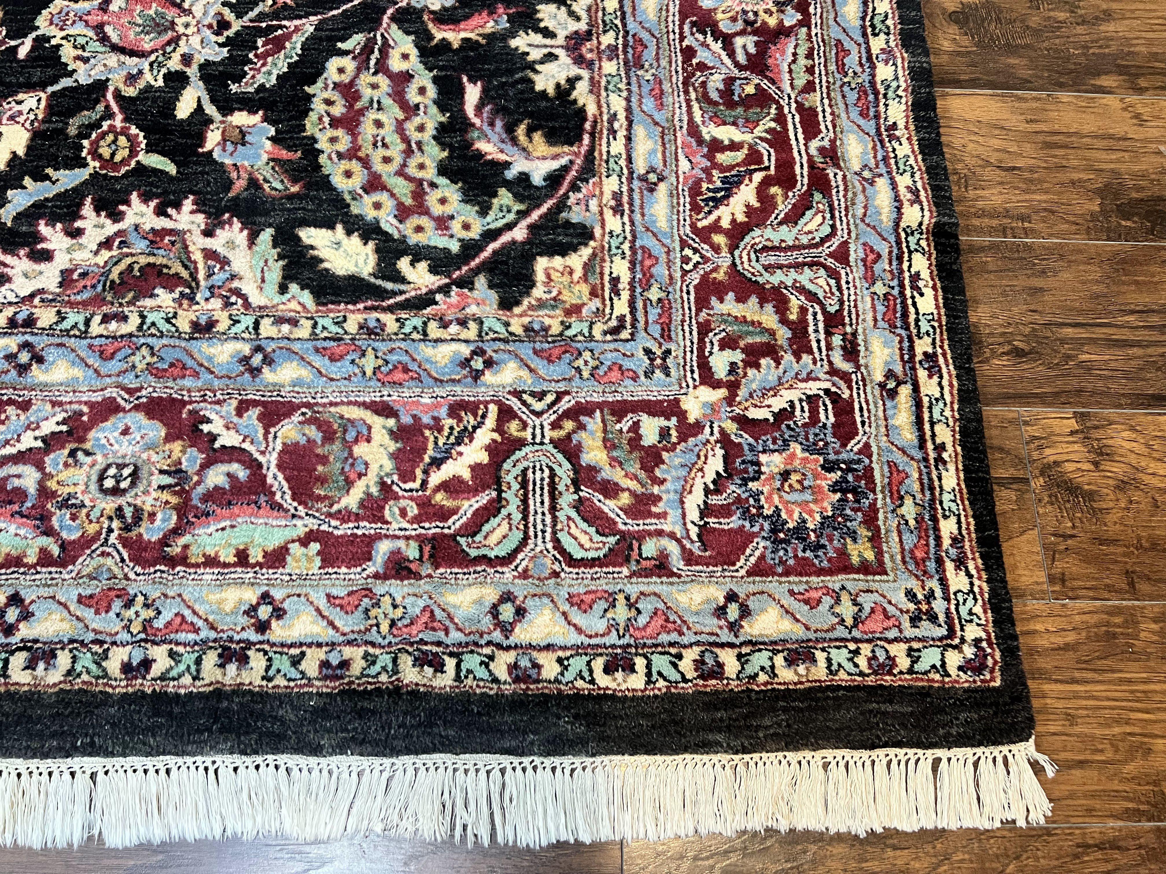 Indo Persian Rug 8x10, Nourison Carpet, Floral, Hand Knotted Vintage Wool Rug - Jewel Rugs