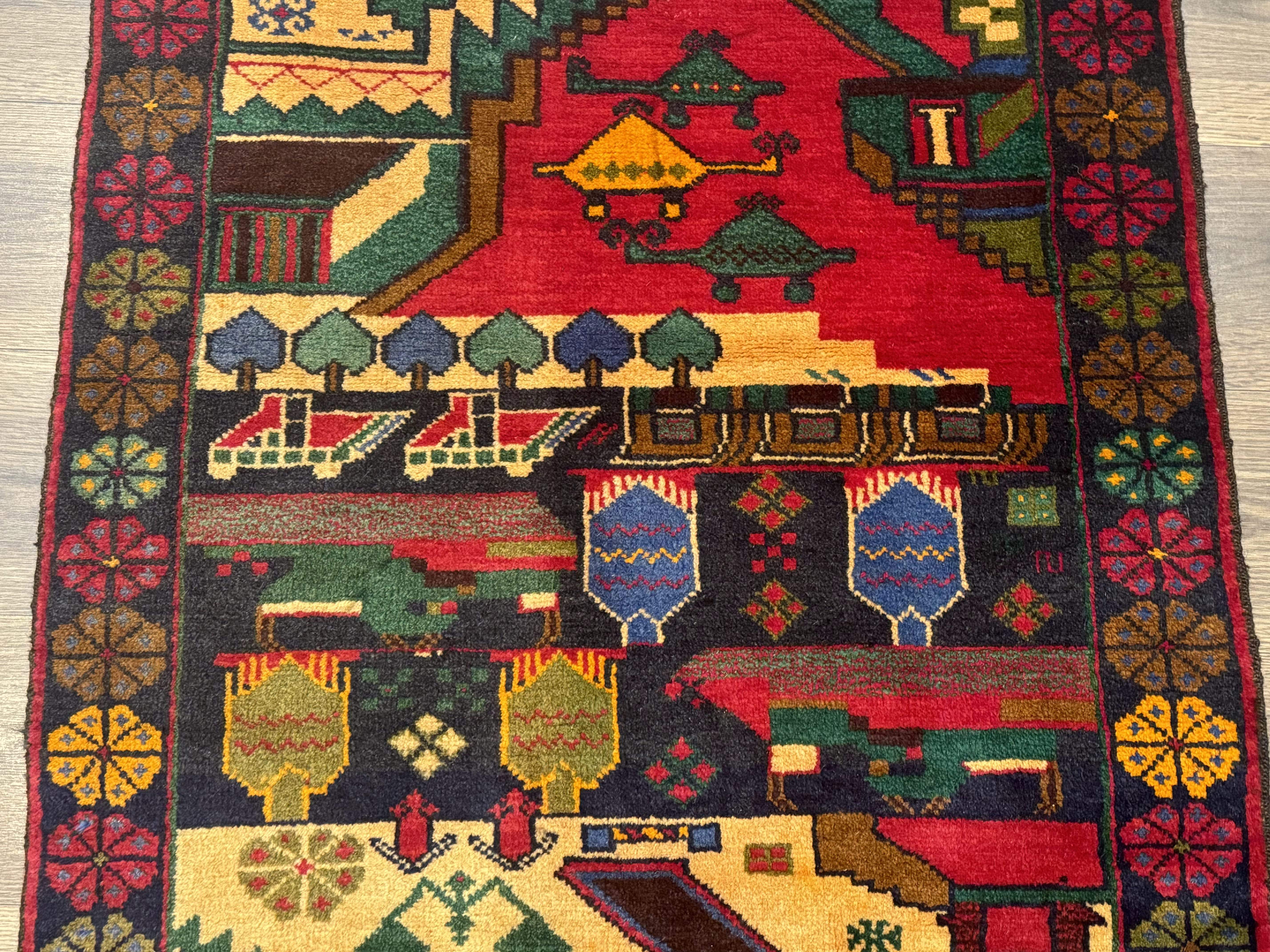 Afghan War Rug 3x4 ft, Hand-Knotted Wool Colorful Carpet - Jewel Rugs