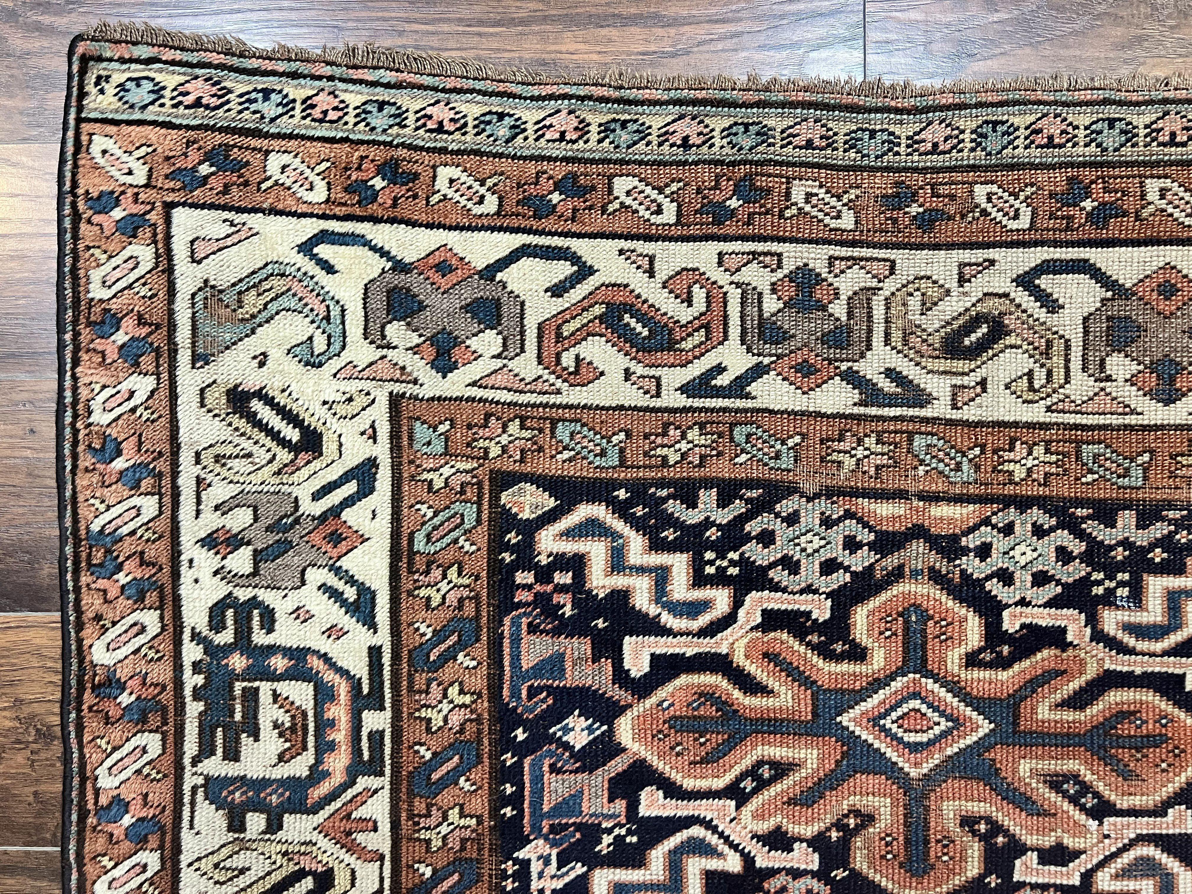 Antique Persian Tribal Runner Rug 4.6 x 9.8, Kurdish Runner, Rug for Hallway or Kitchen, 1920s Carpet, Wool Handmade Rug - Jewel Rugs