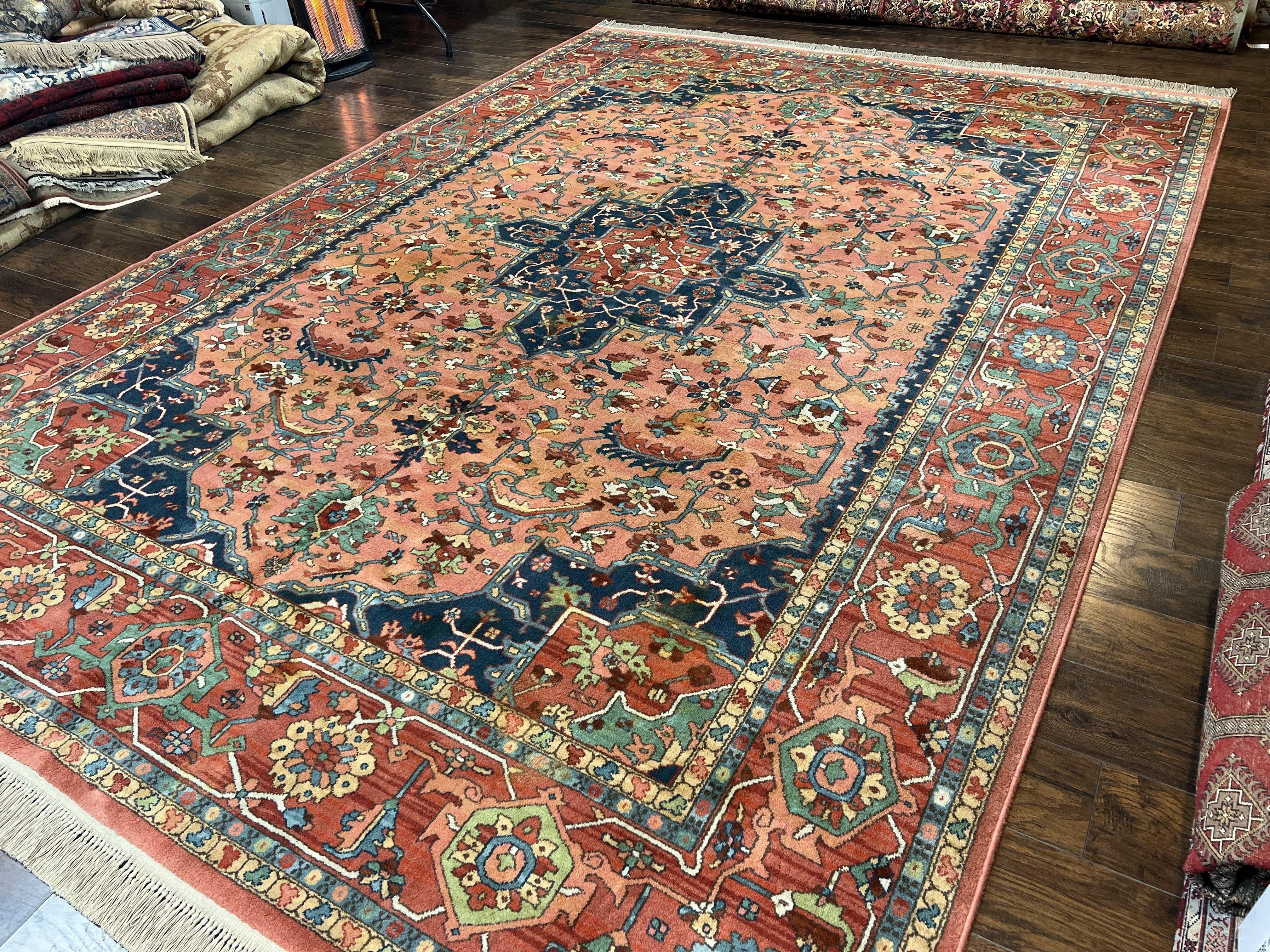 10x14 Karastan Medallion Serapi Rug #736, Vintage Wool Pile Large Karastan Carpet 10 x 14 ft, Discontinued Original 700 Series Area Rug - Jewel Rugs