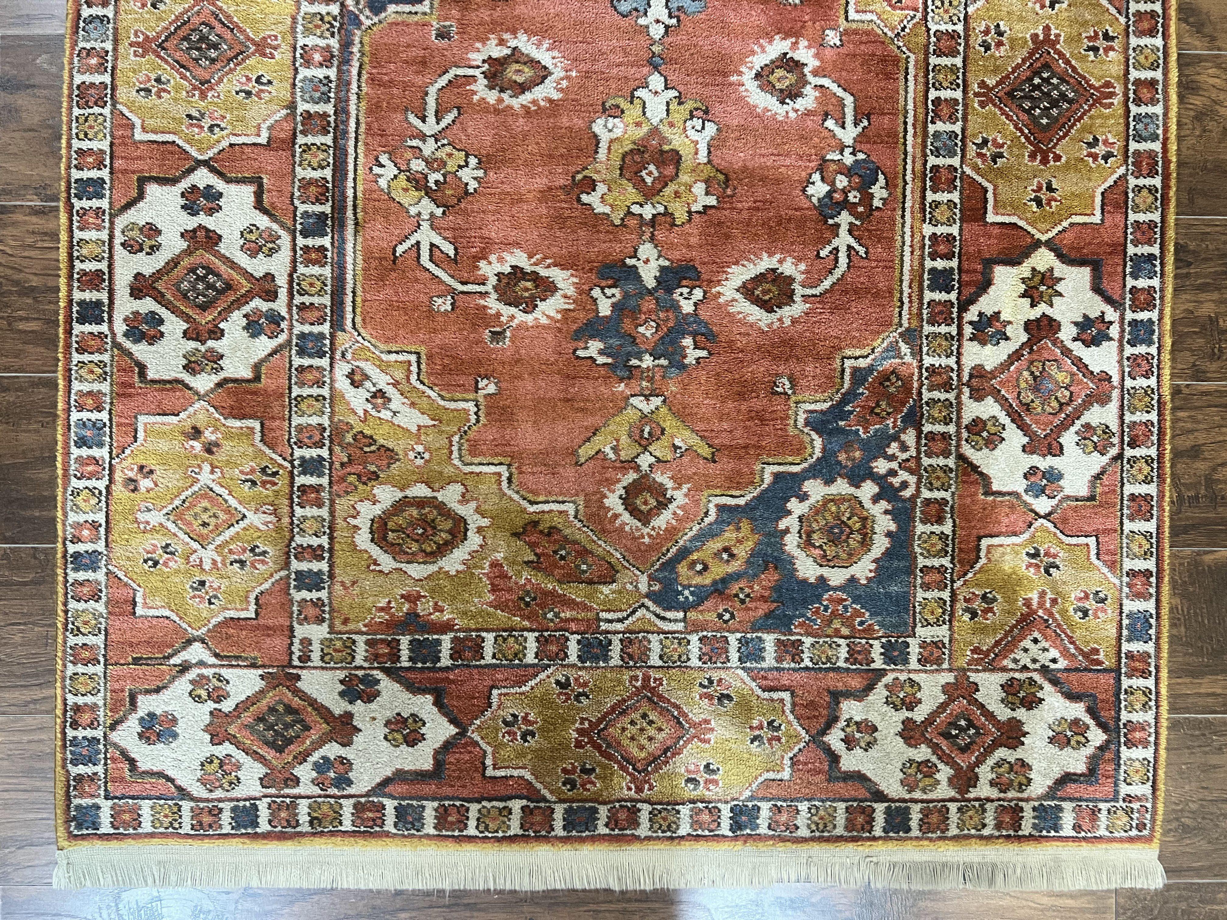 Karastan Rug 4x5, Williamsburg 553 Turkish Church, Wool Pile Discontinued Karastan Carpet, Heriz Geometric Design, Karastan Area Rug - Jewel Rugs