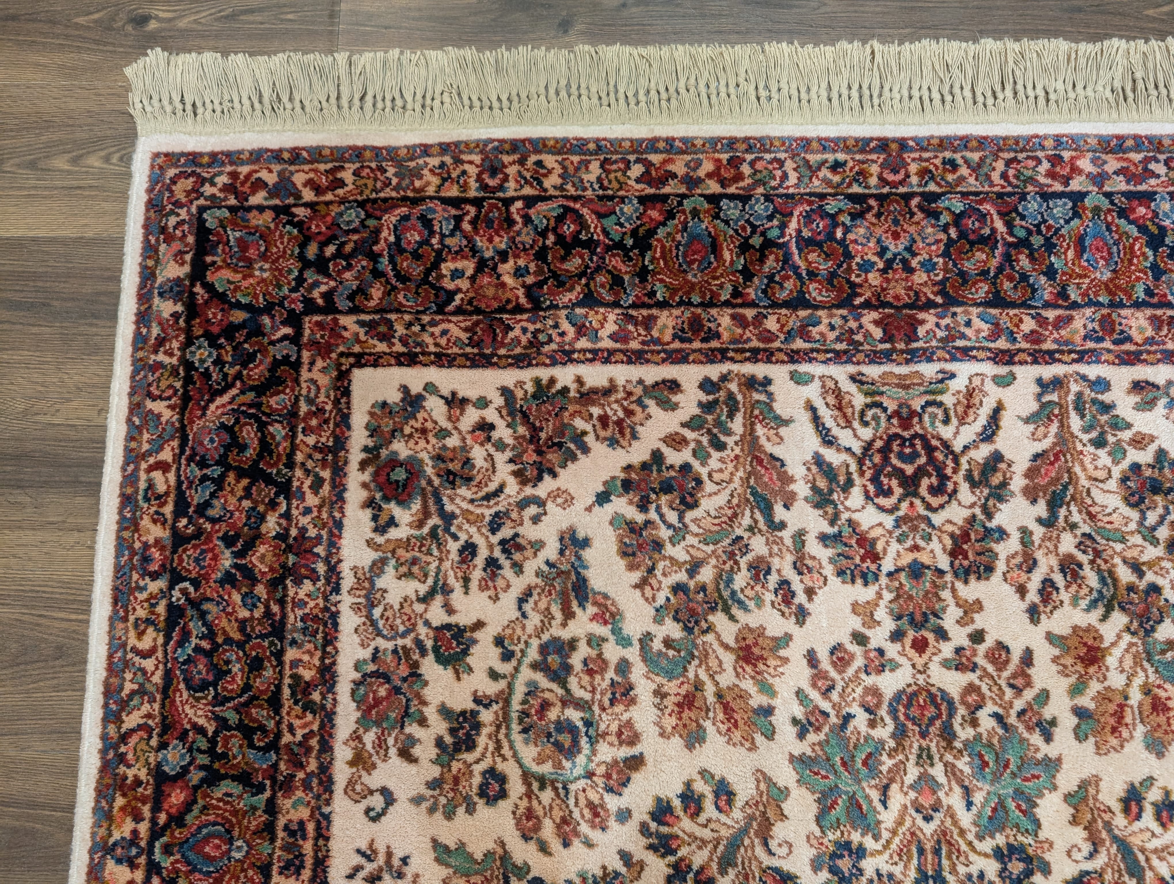 Karastan Rug 5.9 x 9, Ivory Sarouk #760, Original 700 Series, Wool Pile, Vintage - Jewel Rugs