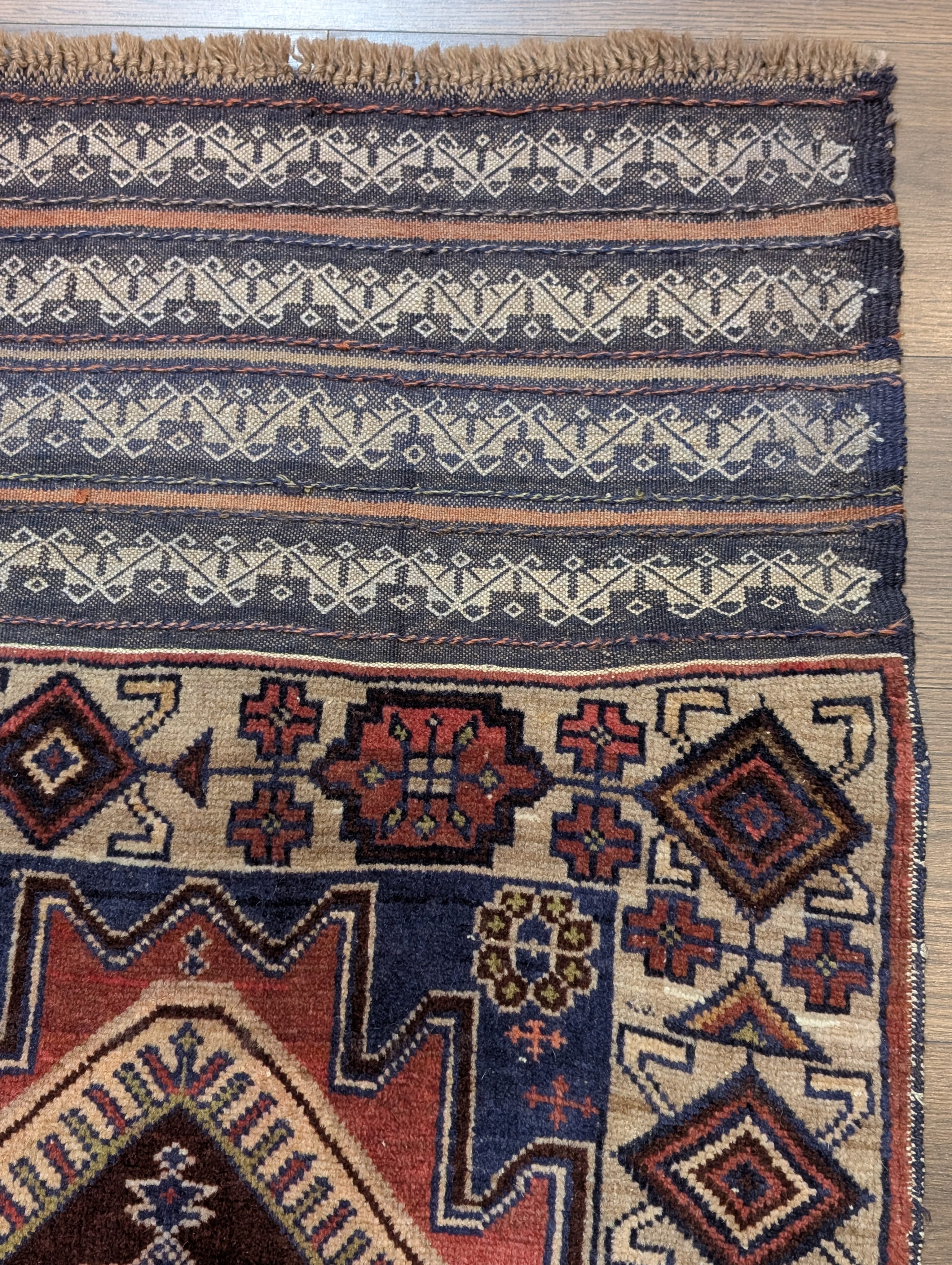 Persian Baluch Rug 3x5, Tribal Wool Rug, Geometric Medallion - Jewel Rugs