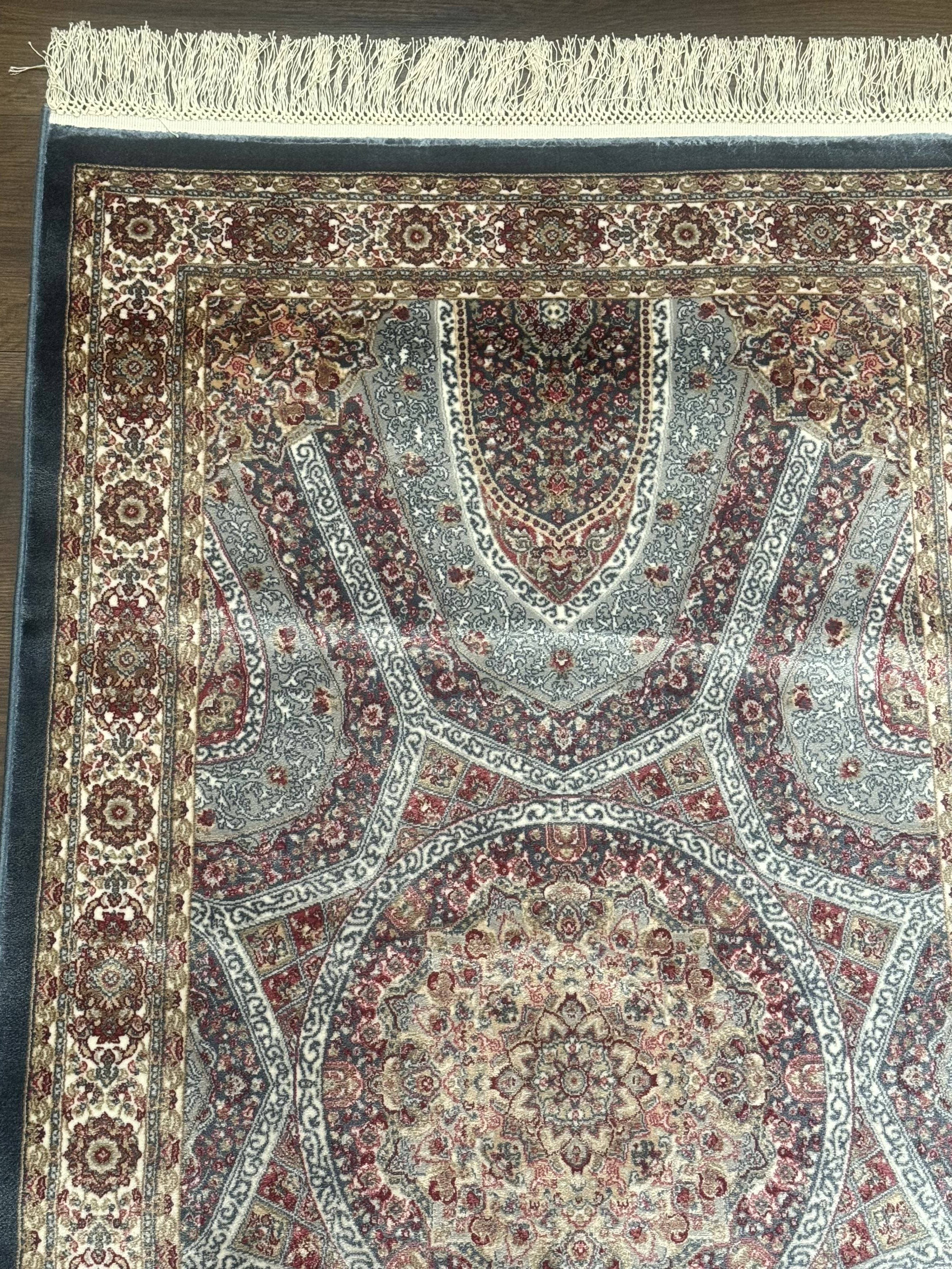 Turkish Silk Runner Rug 2.6 x 10, Light Blue Carpet, Bamboo Silk, New - Jewel Rugs