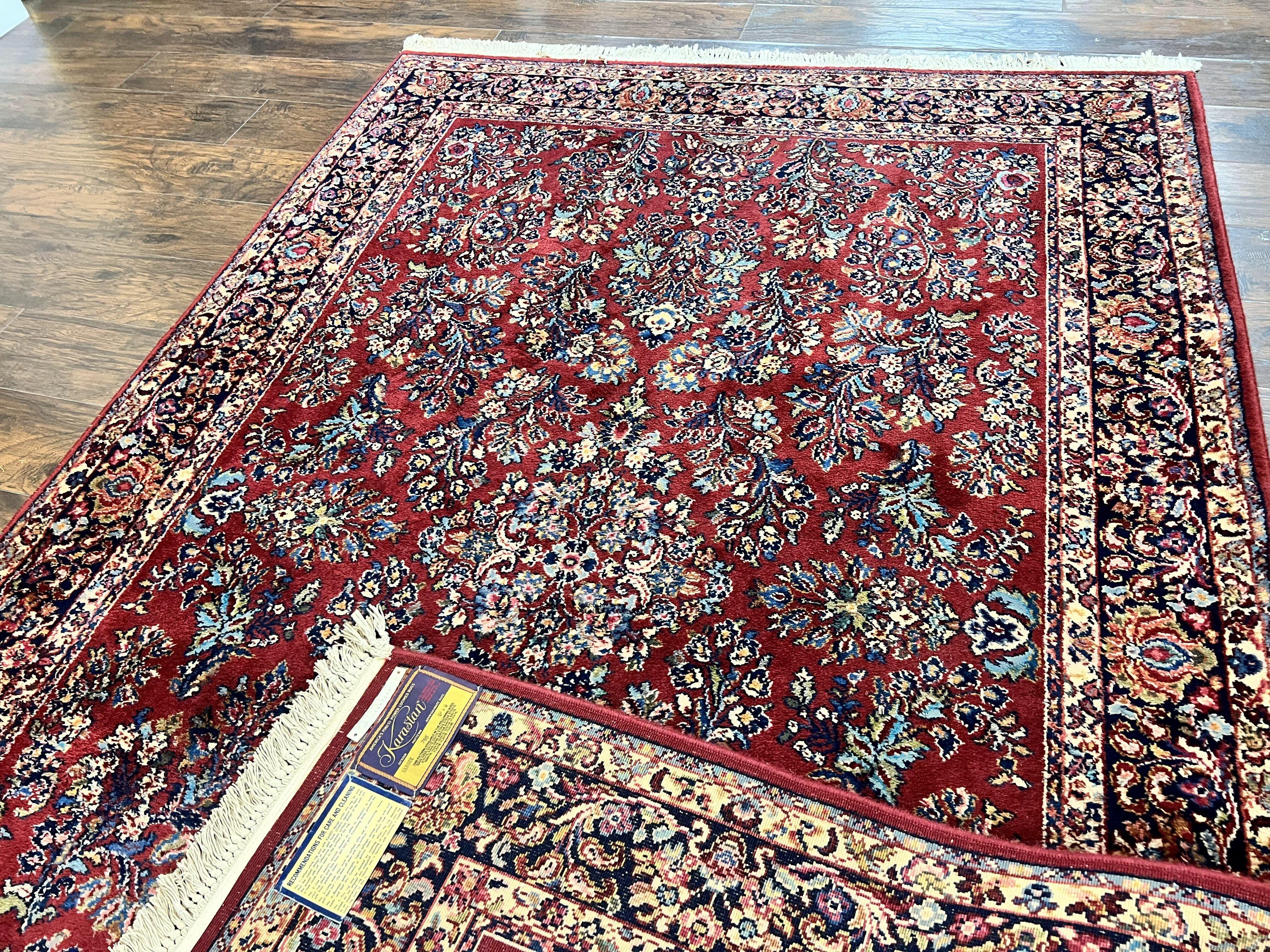 Karastan Rug 5.9 x 9 Red Sarouk #785, Wool Karastan Carpet, Original 700 Series, Vintage Karastan Oriental Rug Discontinued - Jewel Rugs
