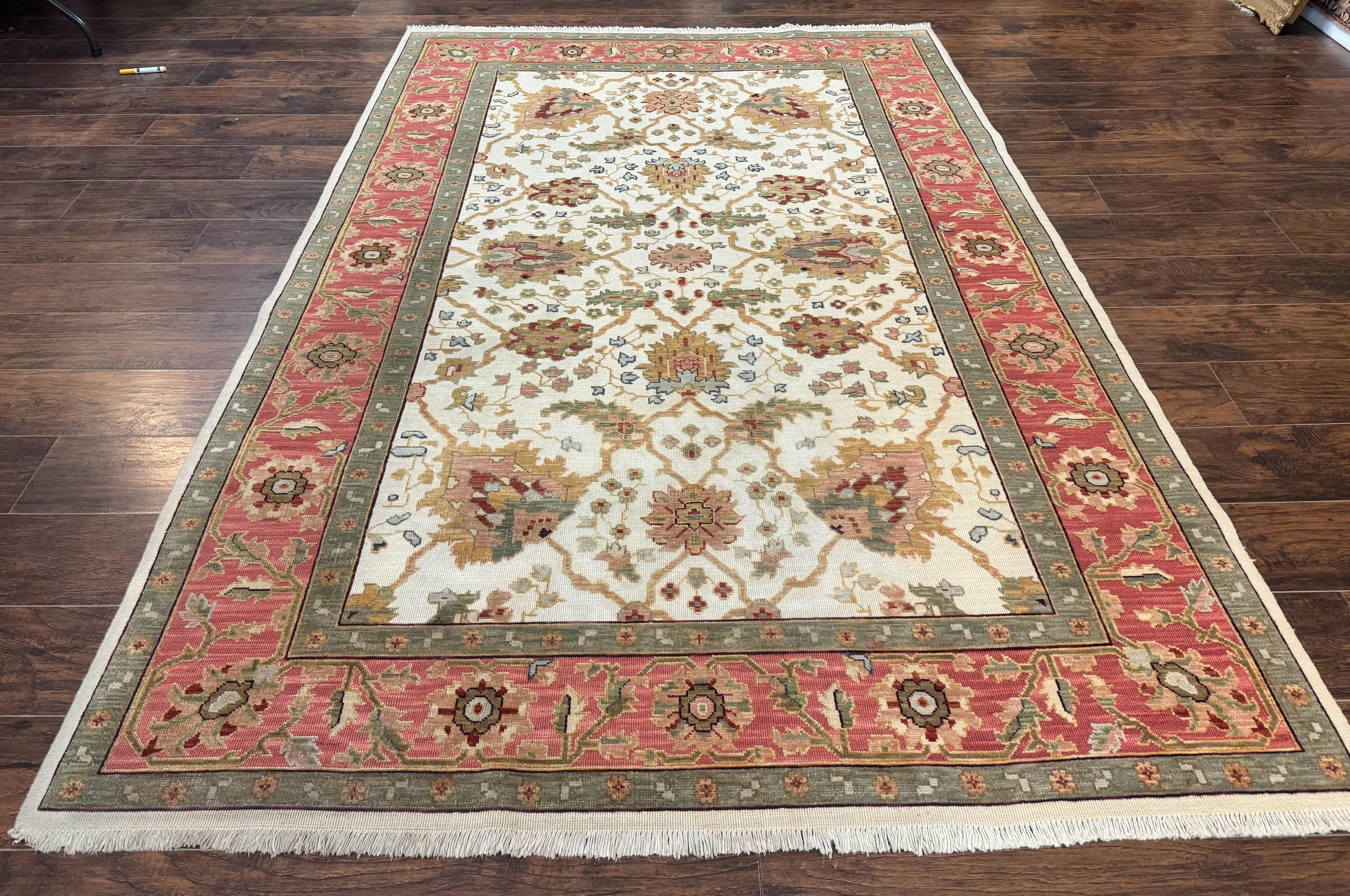 Flatweave Soumak Rug 6x9, Nourison Rug, Wool Handmade, Floral, Ivory - Jewel Rugs