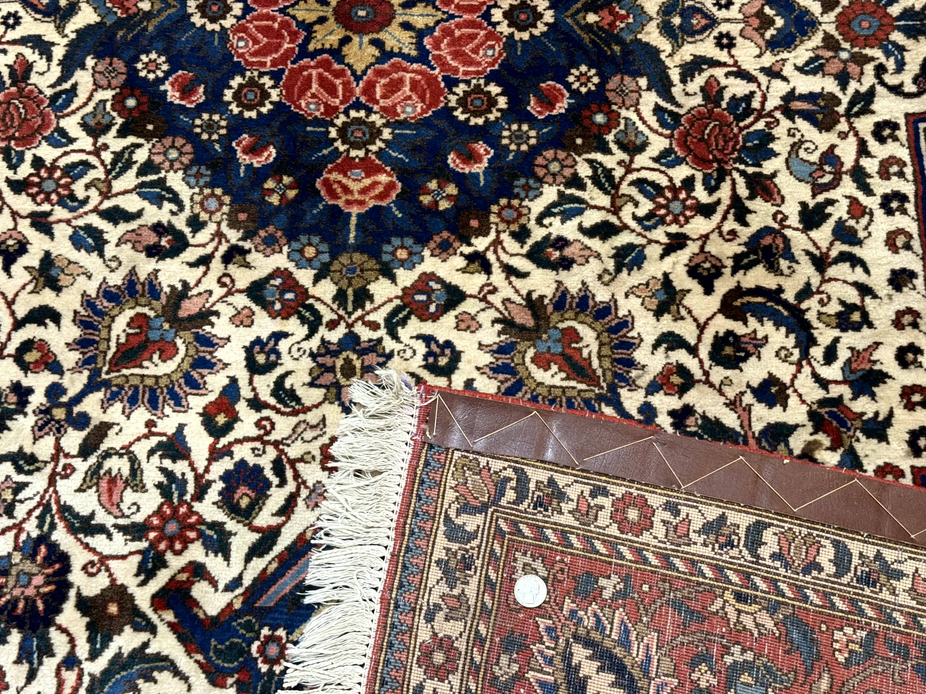 Persian Rug 7x10, Bakhtiari Saman Rug, Unique Design and Colors, Ivory Red Blue, Large Tribal Rug - Jewel Rugs