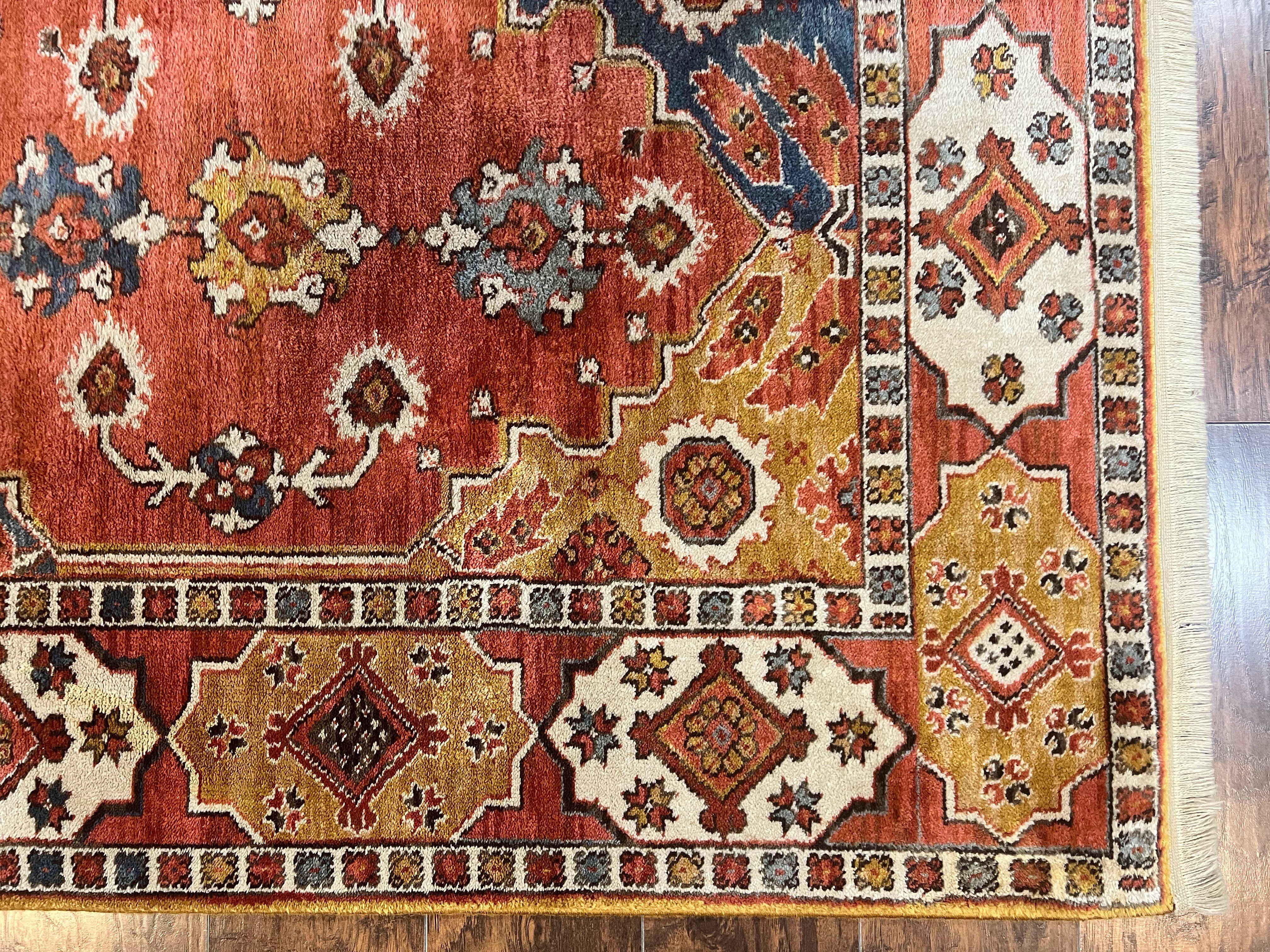 Karastan Rug 4x5, Williamsburg 553 Turkish Church, Wool Pile Discontinued Karastan Carpet, Heriz Geometric Design, Karastan Area Rug - Jewel Rugs