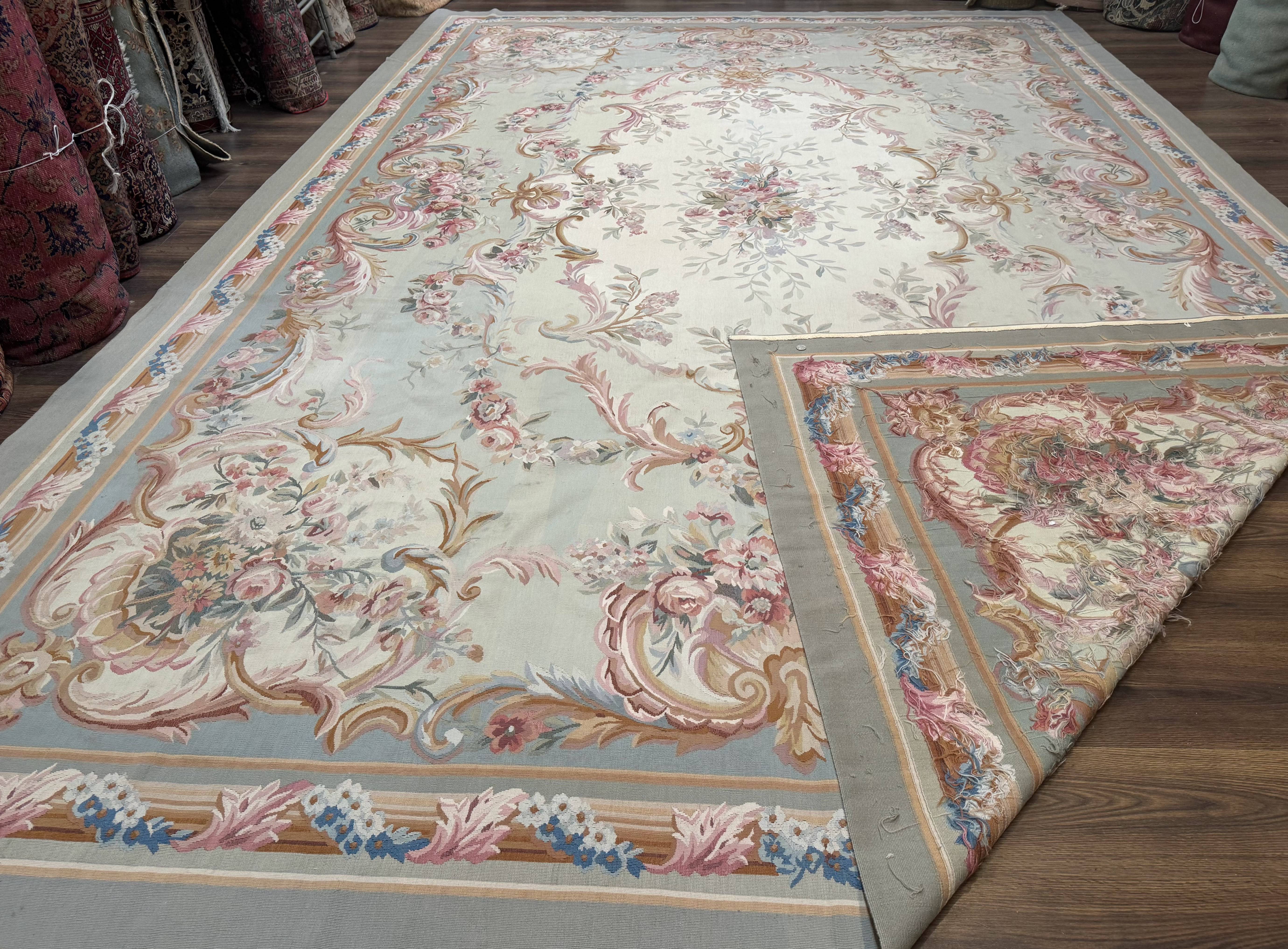 Palace Size Aubusson Rug 11x16, Large Aubusson Carpet - Jewel Rugs