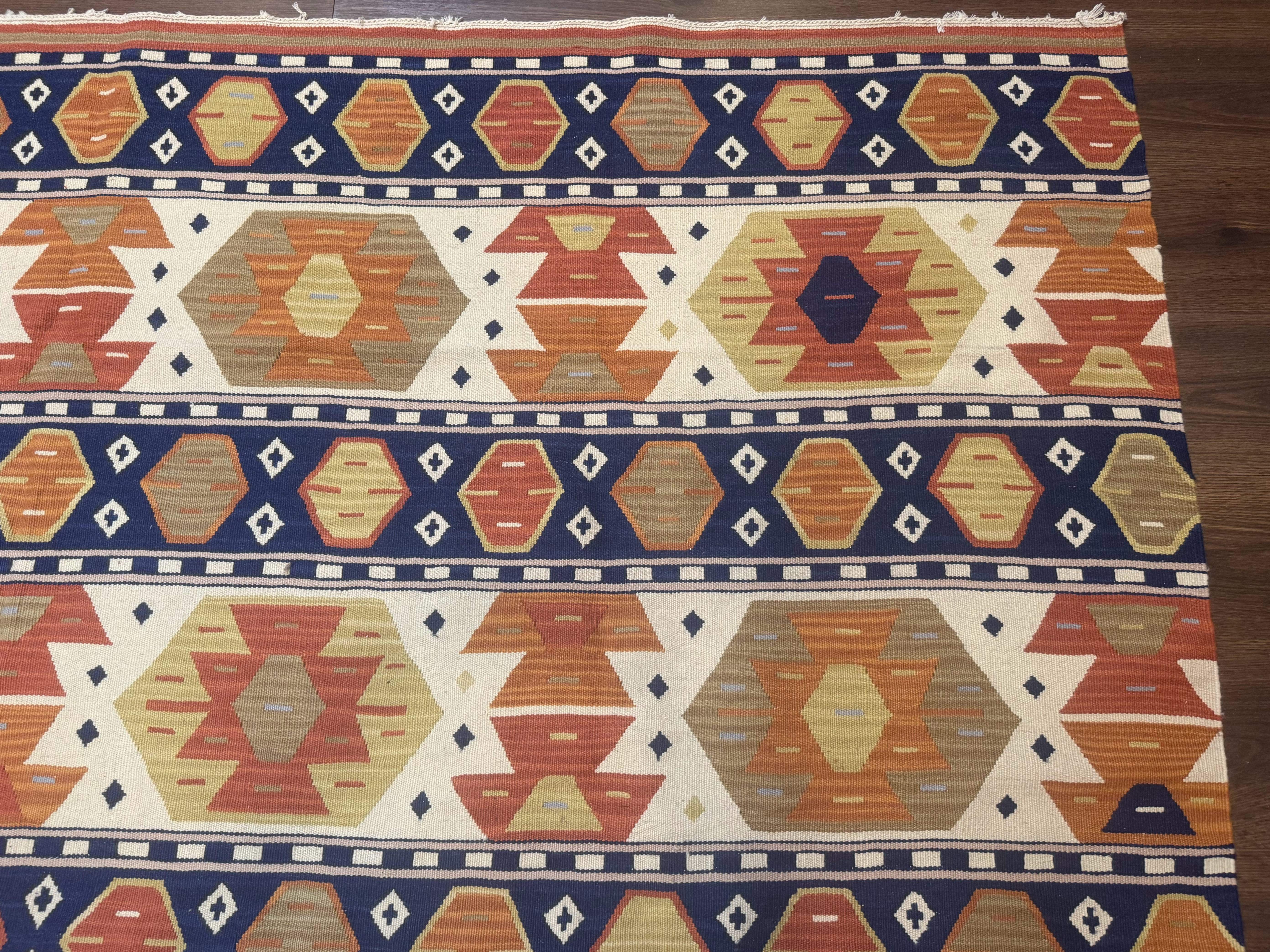 Turkish Kilim Rug 8x11, Handmade, Wool, Nourison Rug - Jewel Rugs