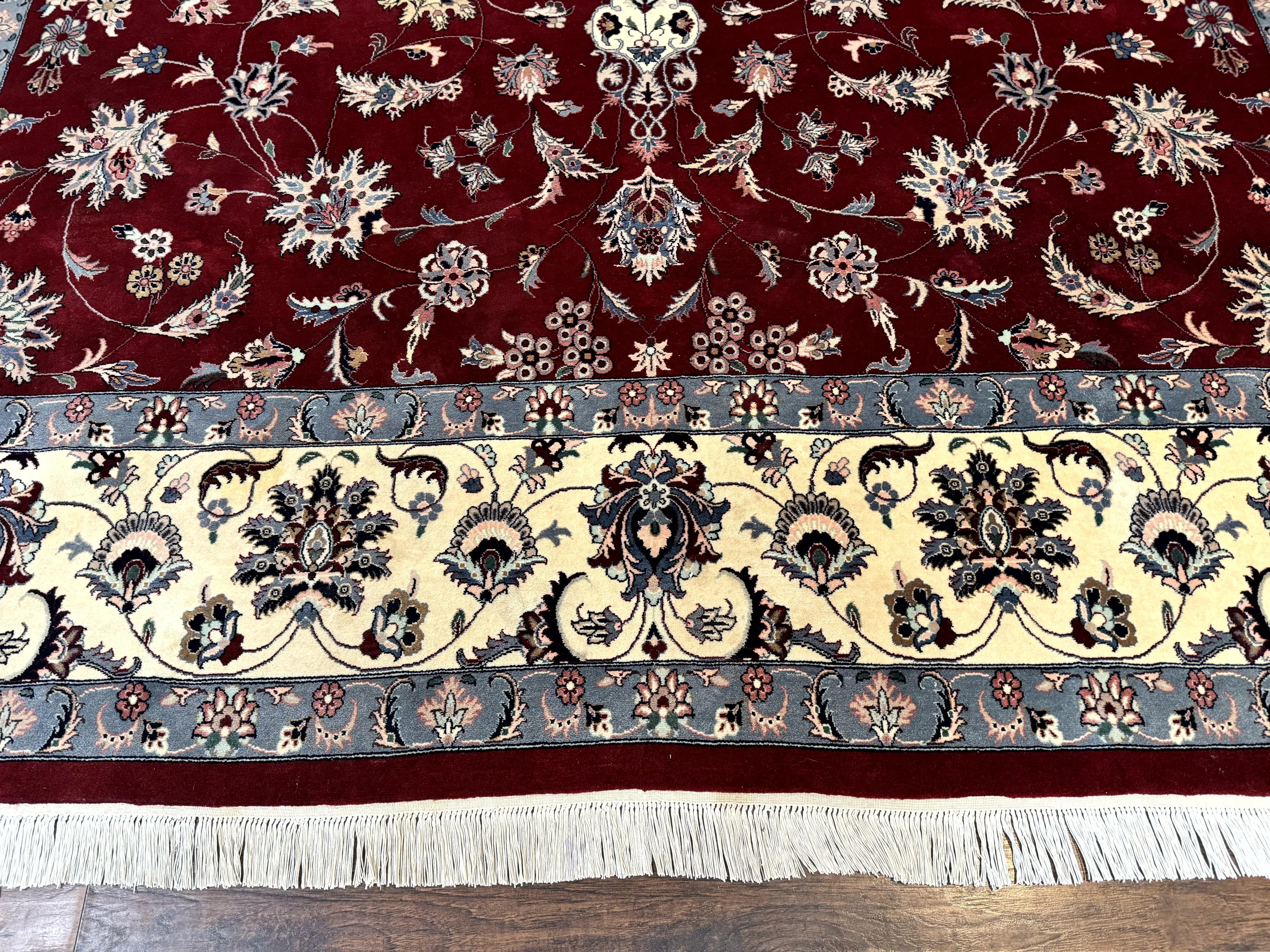 Pak Persian Rug 9x12, Maroon and Ivory, Wool Handmade Vintage - Jewel Rugs