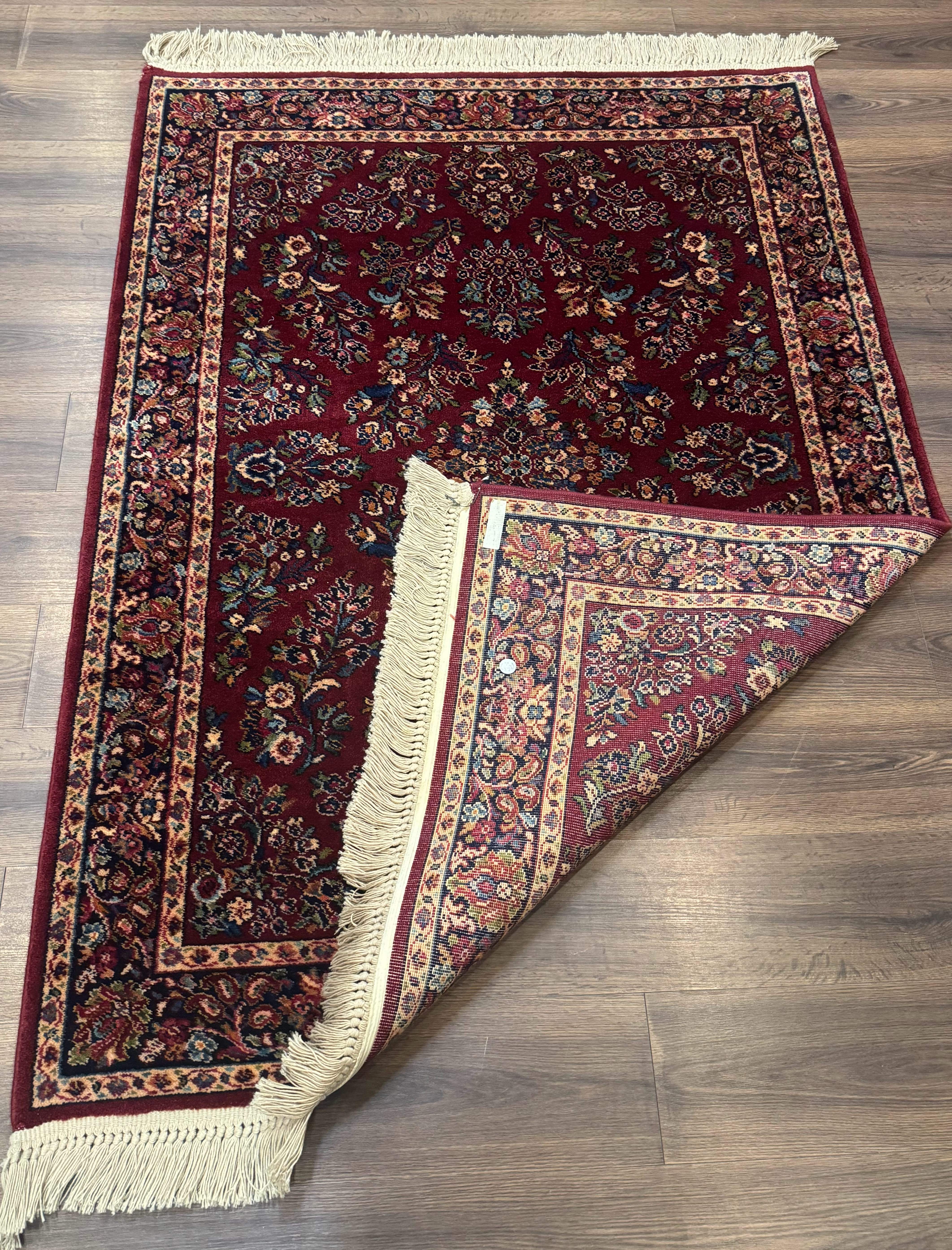 4x6 Karastan Rug Red Sarouk #785, Wool Pile Original 700 Series, Vintage Discontinued - Jewel Rugs