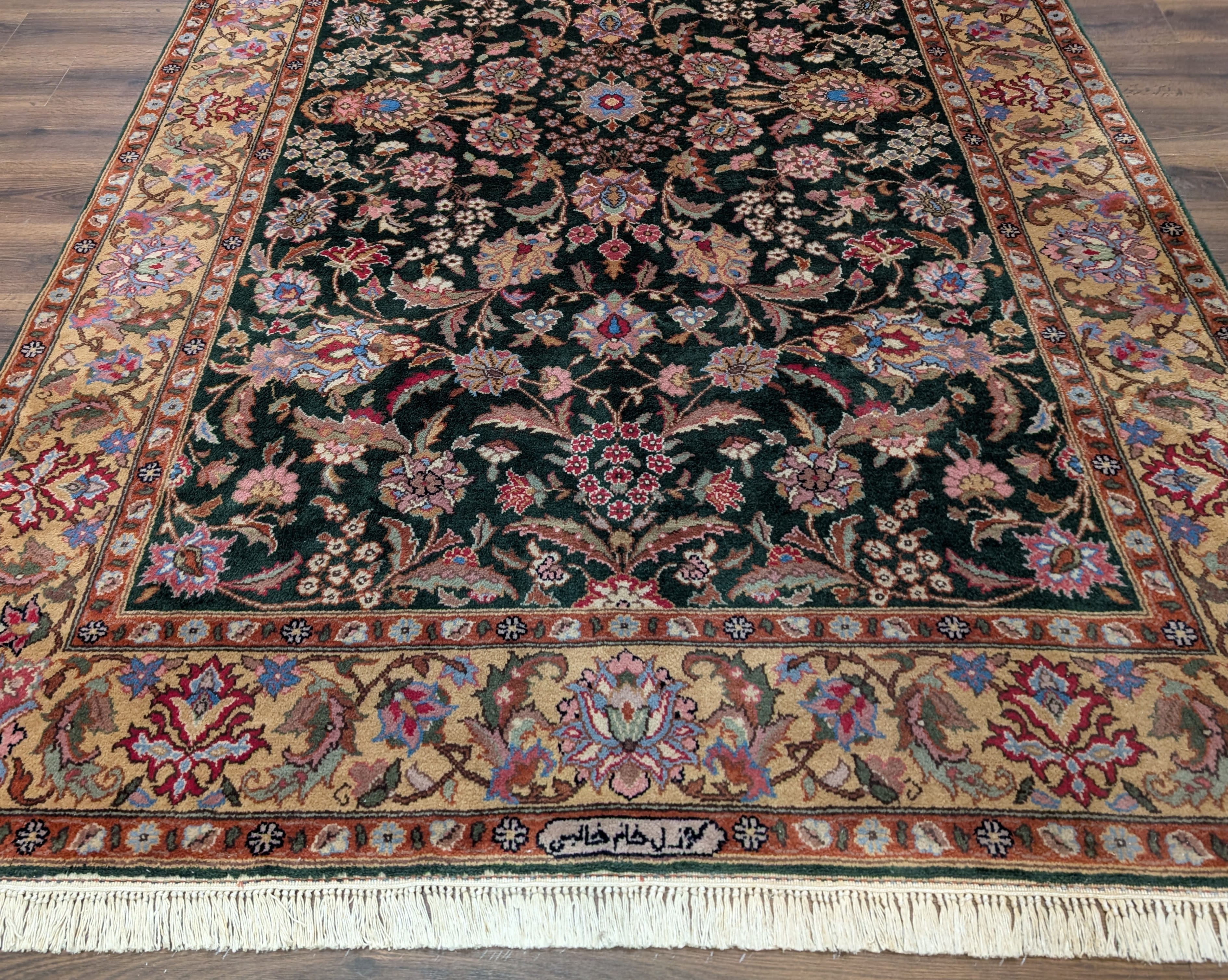 Romanian Rug 7x10, Signed By Master Weaver, Forest Green, Oriental Carpet - Jewel Rugs