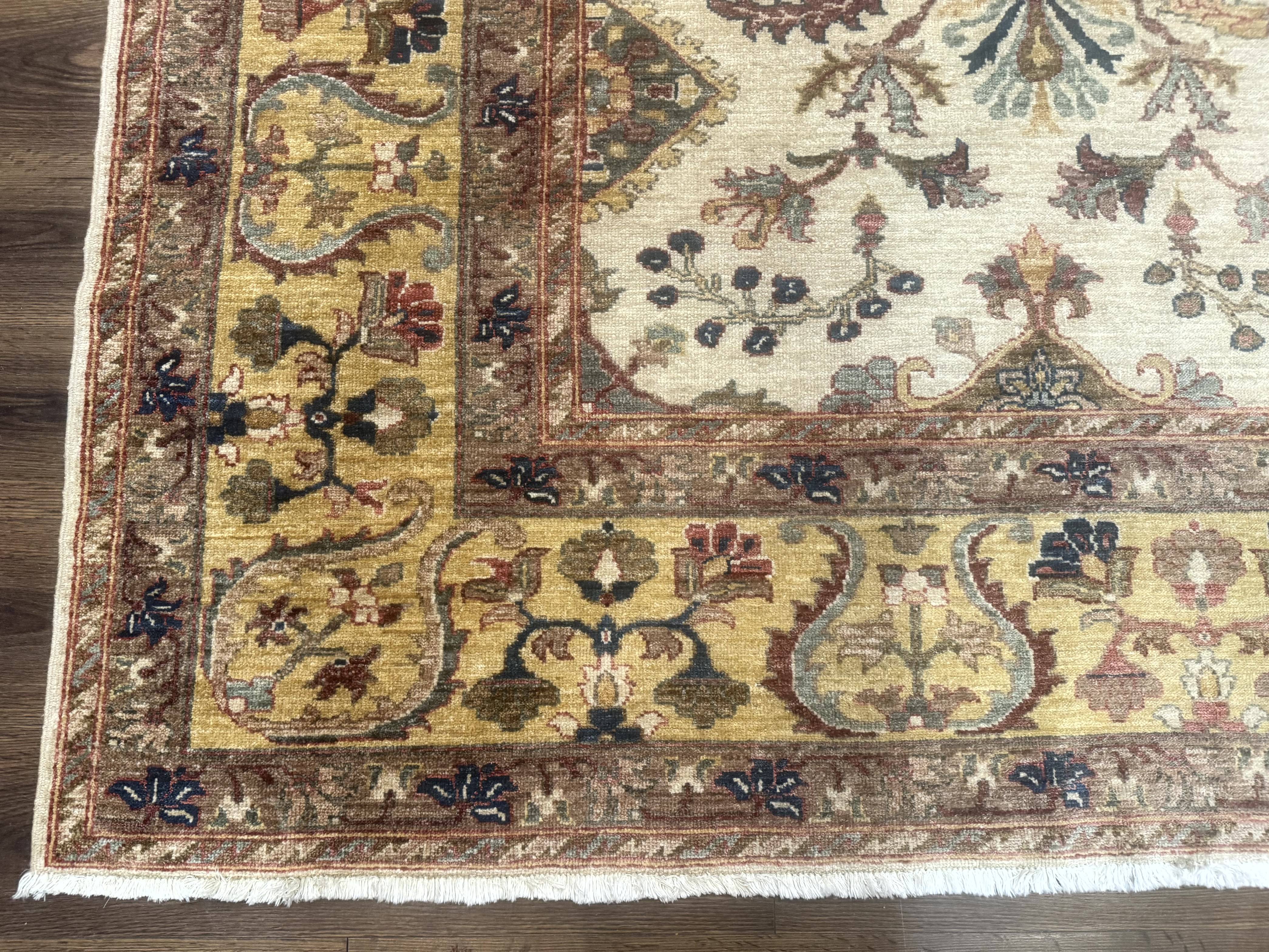 Egyptian Rug 9x12, Mahal Sultanabad Carpet, Handmade Wool Rug, Oatmeal Color - Jewel Rugs