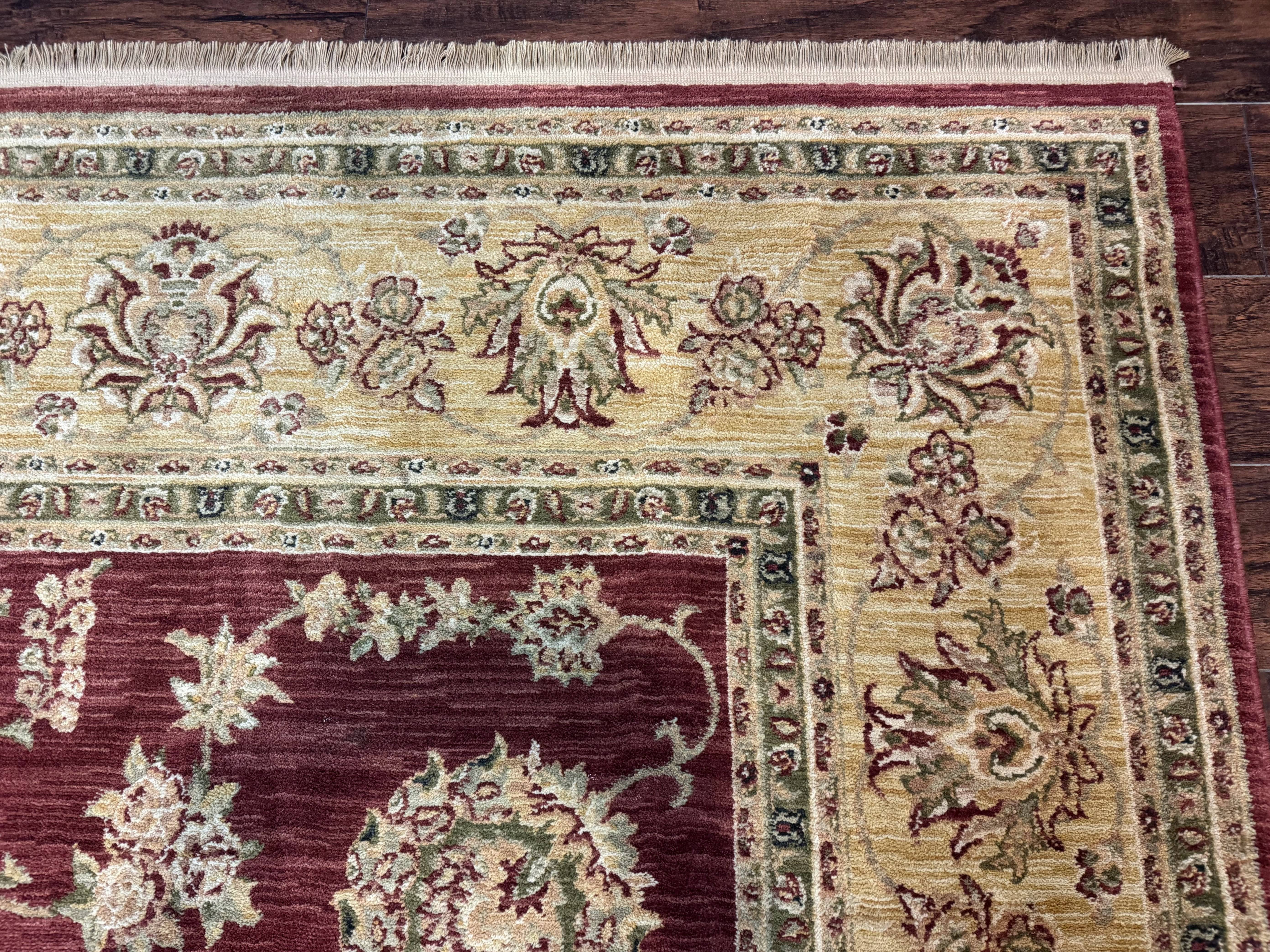 Traditional Wool Oriental Rug 9x13, Large Power Loomed Carpet, Burgundy - Jewel Rugs