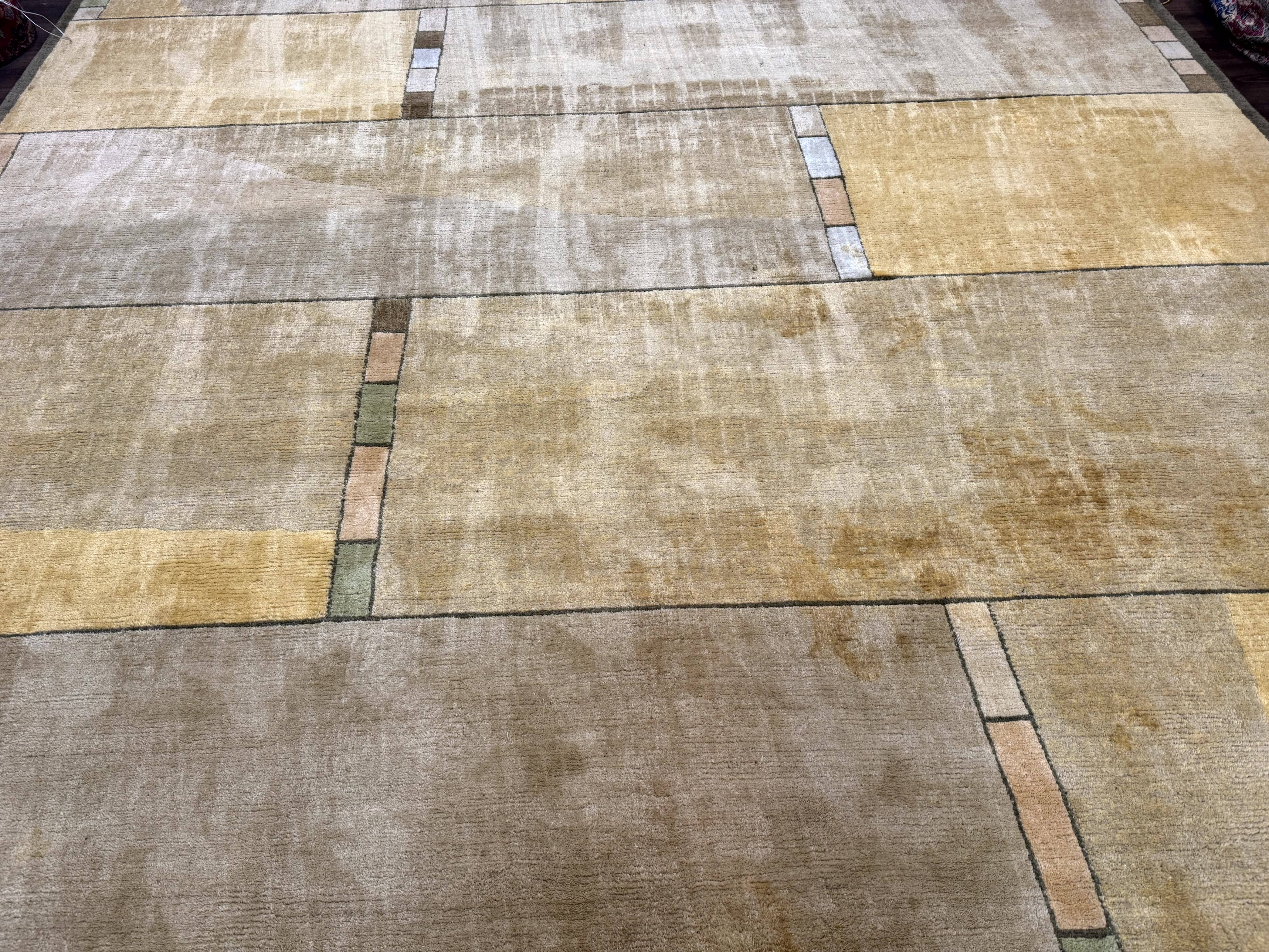 Tufenkian Tibetan Rug 12x16, Handmade Wool Modern Area Rug, Palace Size Carpet - Jewel Rugs