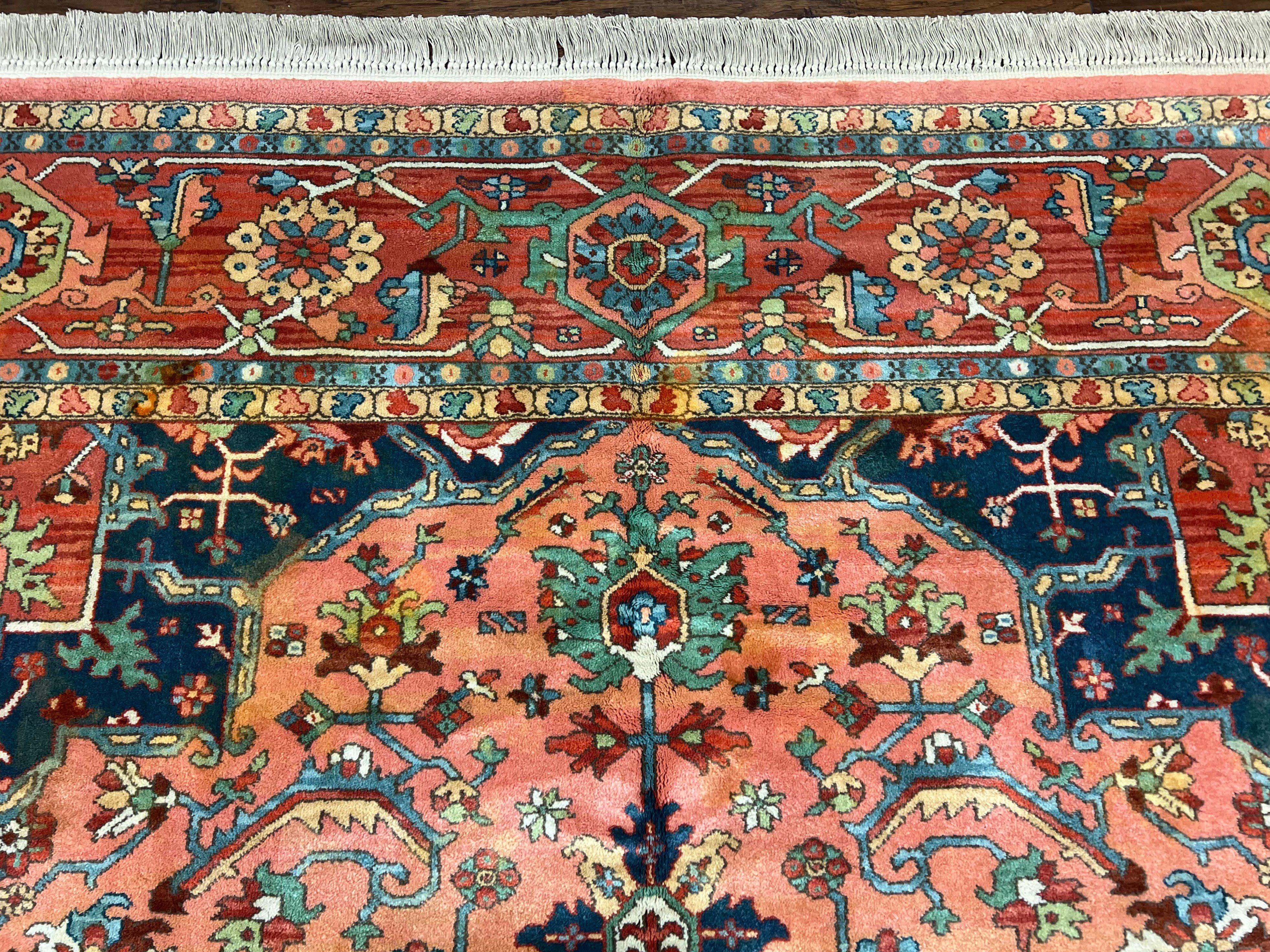 10x14 Karastan Medallion Serapi Rug #736, Vintage Wool Pile Large Karastan Carpet 10 x 14 ft, Discontinued Original 700 Series Area Rug - Jewel Rugs