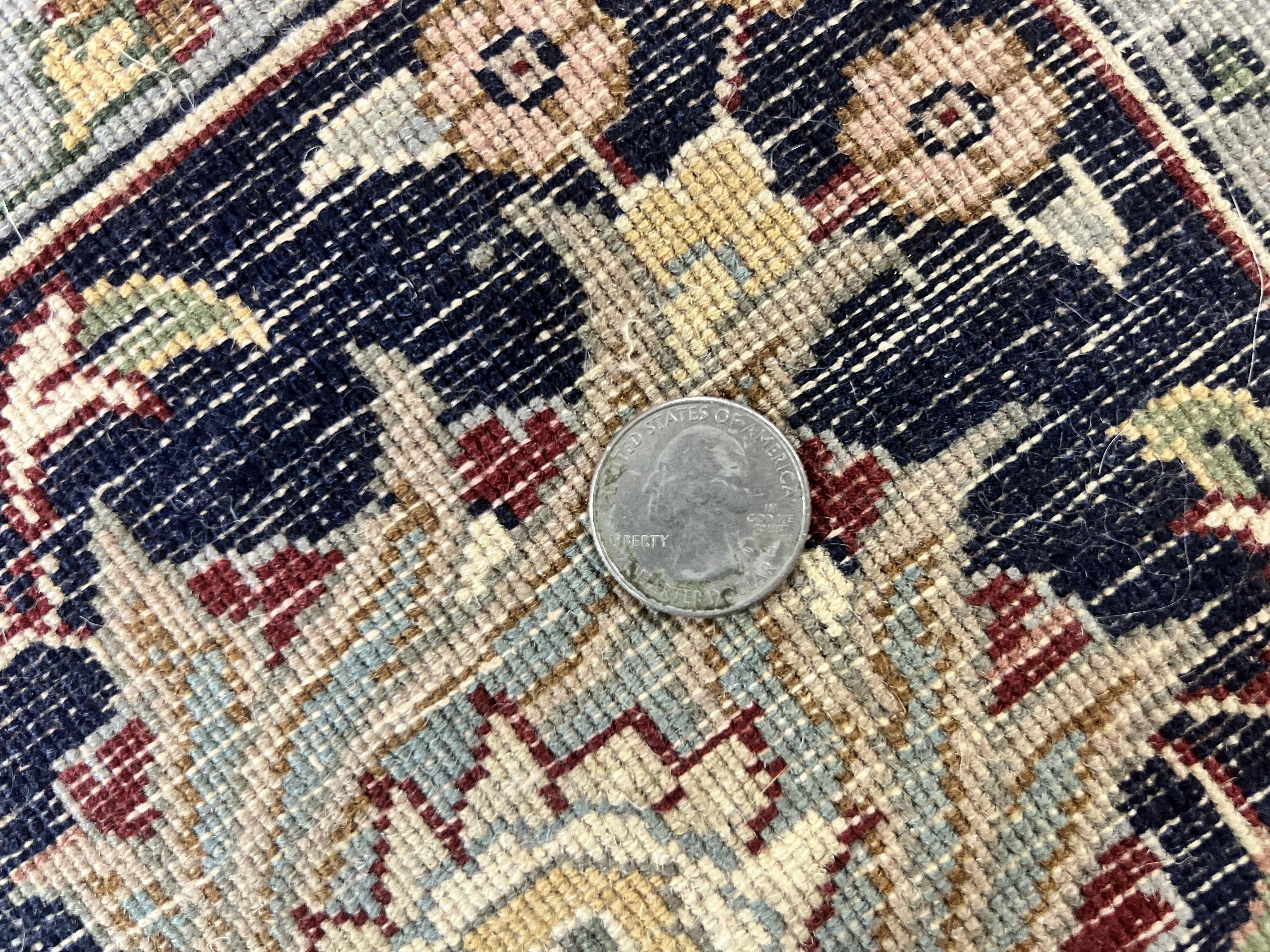 Pak Persian Rug 8x10, Wool Hand Knotted Vintage Carpet, Dark Red & Navy Blue, Dome Design Floral Medallion Rug, 8 x 10 Oriental Rug - Jewel Rugs