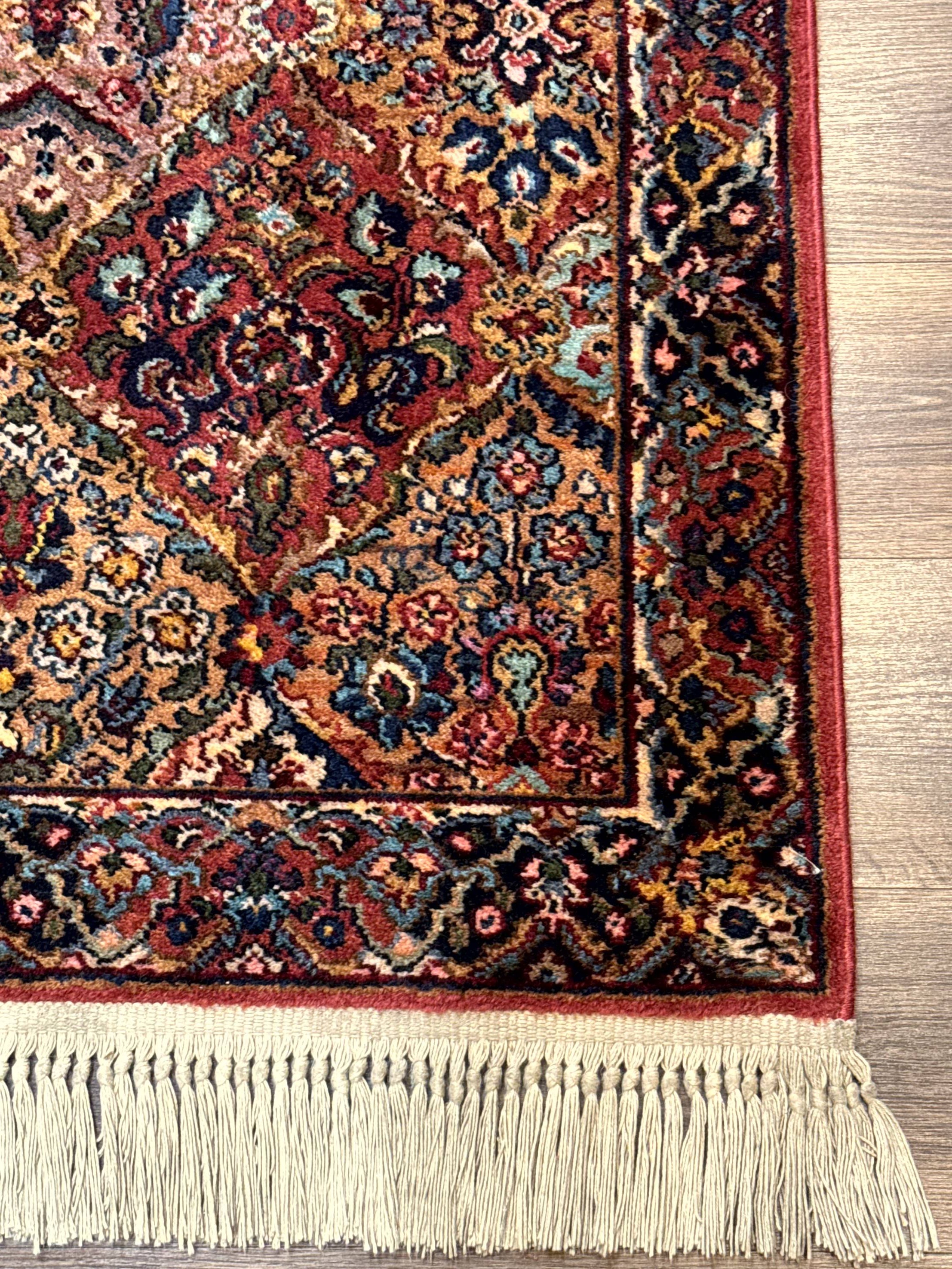 Karastan Rug 2x4 Multicolor Panel Kirman #717, Original 700 Series, Wool Pile Vintage Discontinued - Jewel Rugs