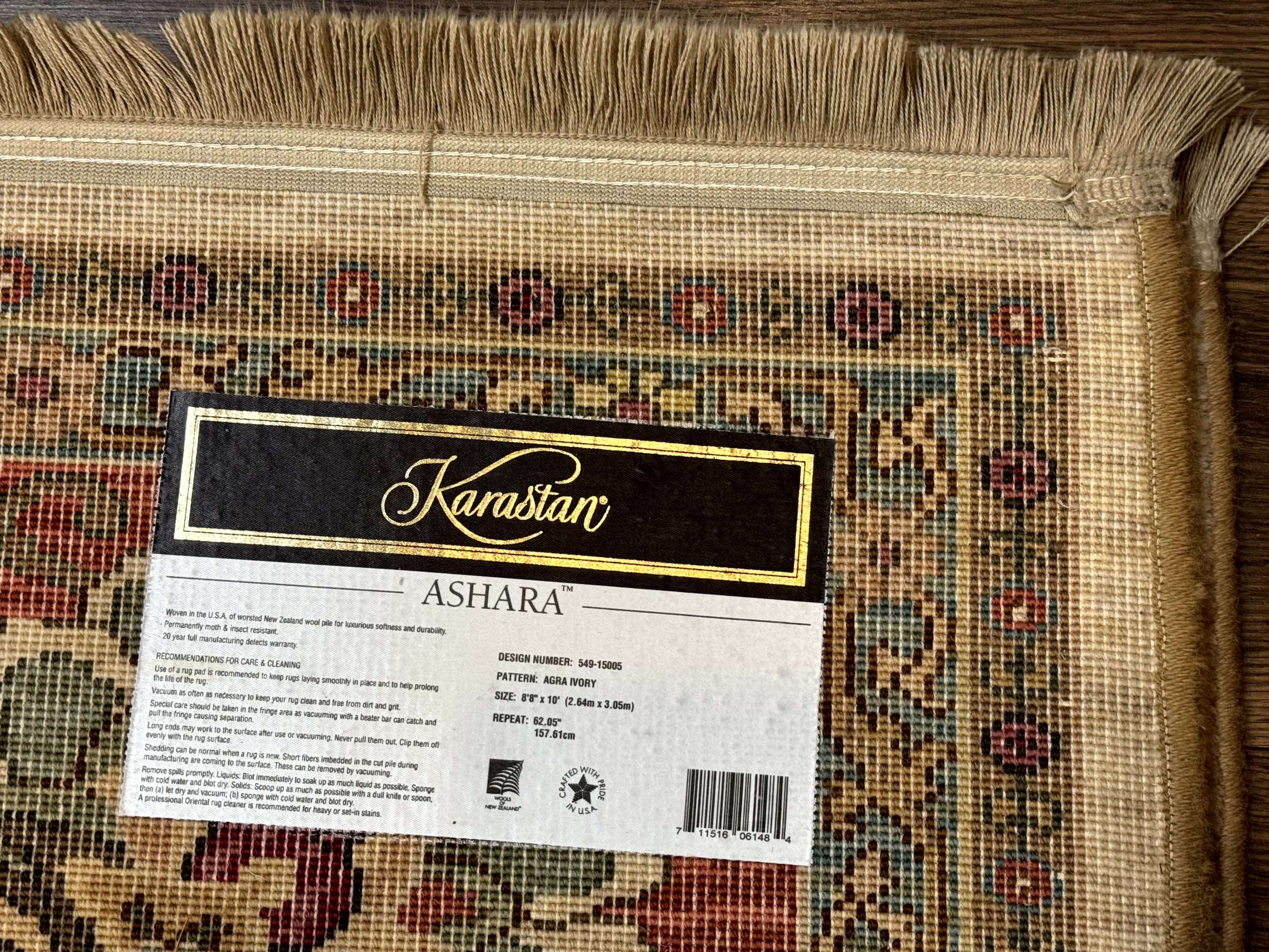 Karastan Rug 8.8 x 10, Ashara Agra Ivory #549, Wool, Vintage - Jewel Rugs