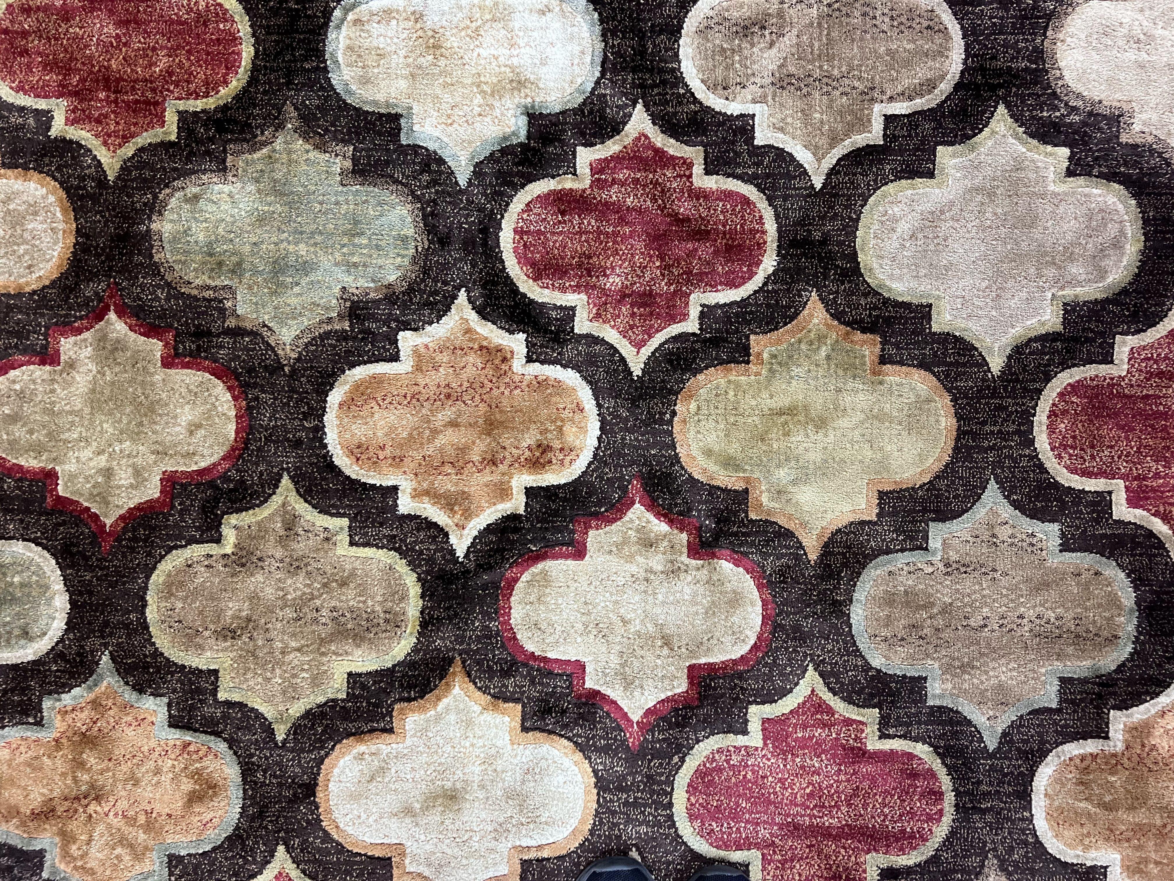 Panel Design Rug 5x7, Multicolor Contemporary Area Rug, Small Living Room Rug - Jewel Rugs