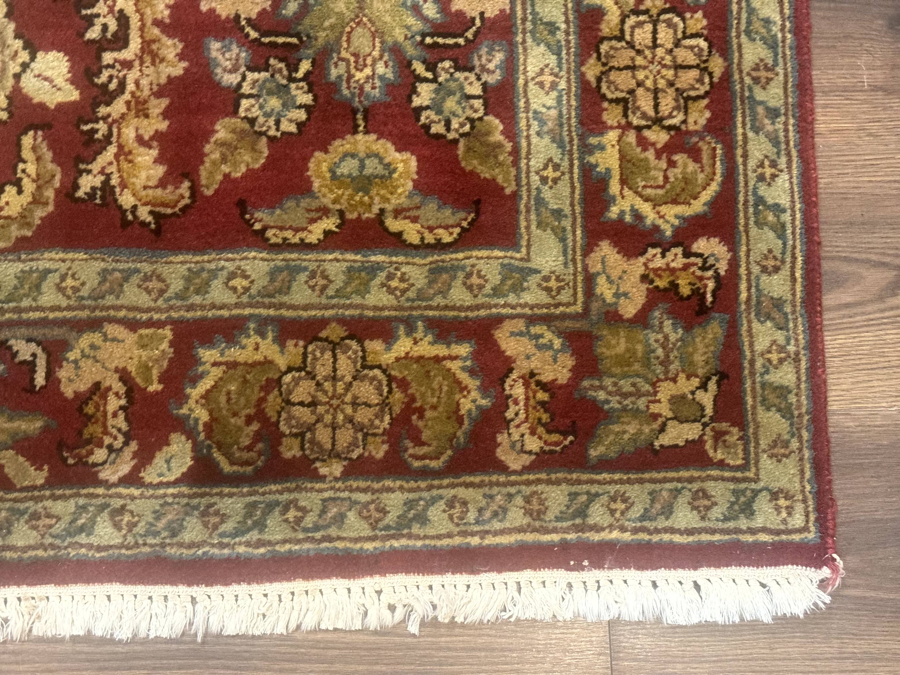 Indo Persian Mahal Rug 4x6, Floral Allover Pattern, Maroon - Jewel Rugs