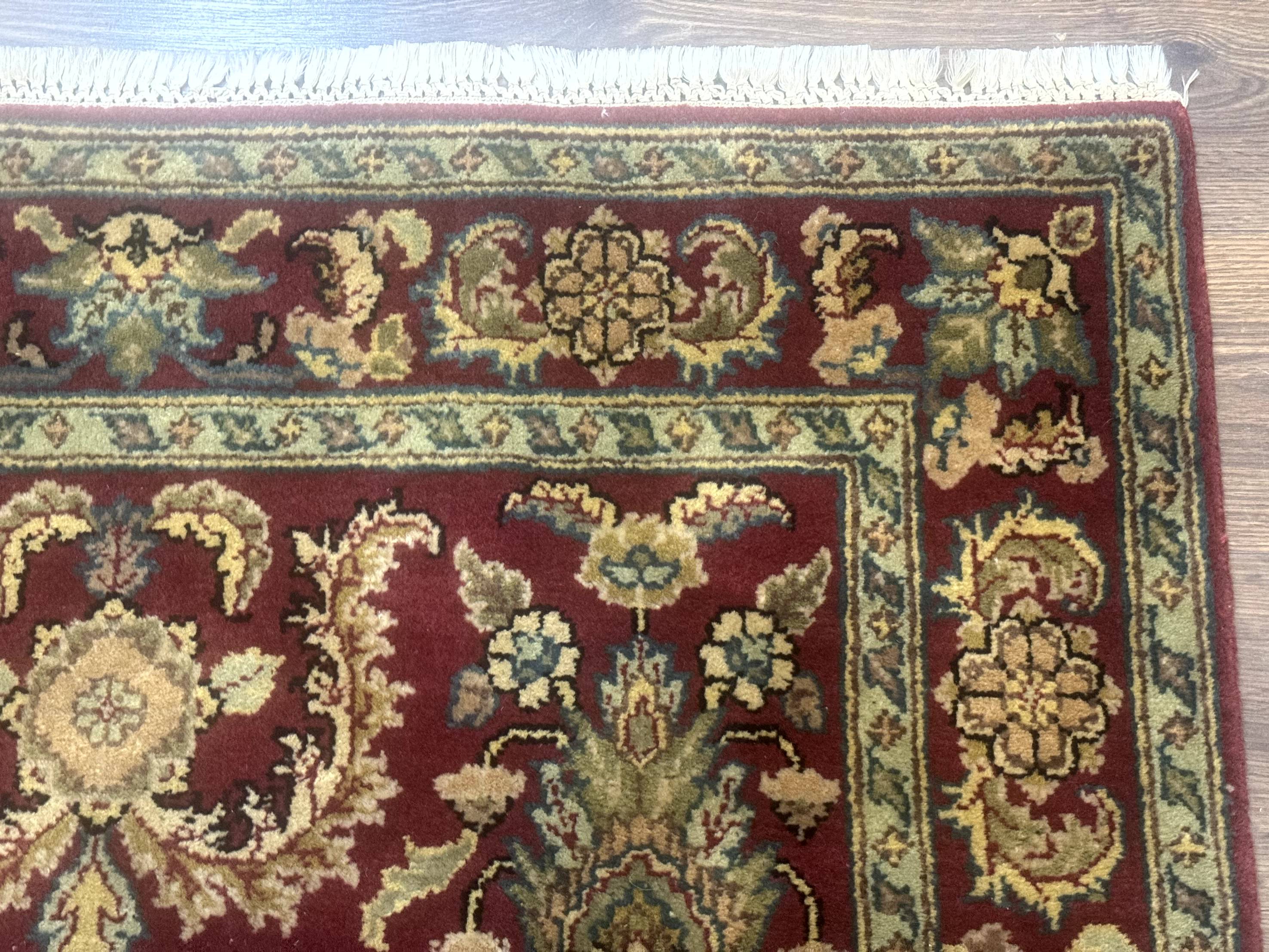Indo Persian Mahal Rug 4x6, Floral Allover Pattern, Maroon - Jewel Rugs