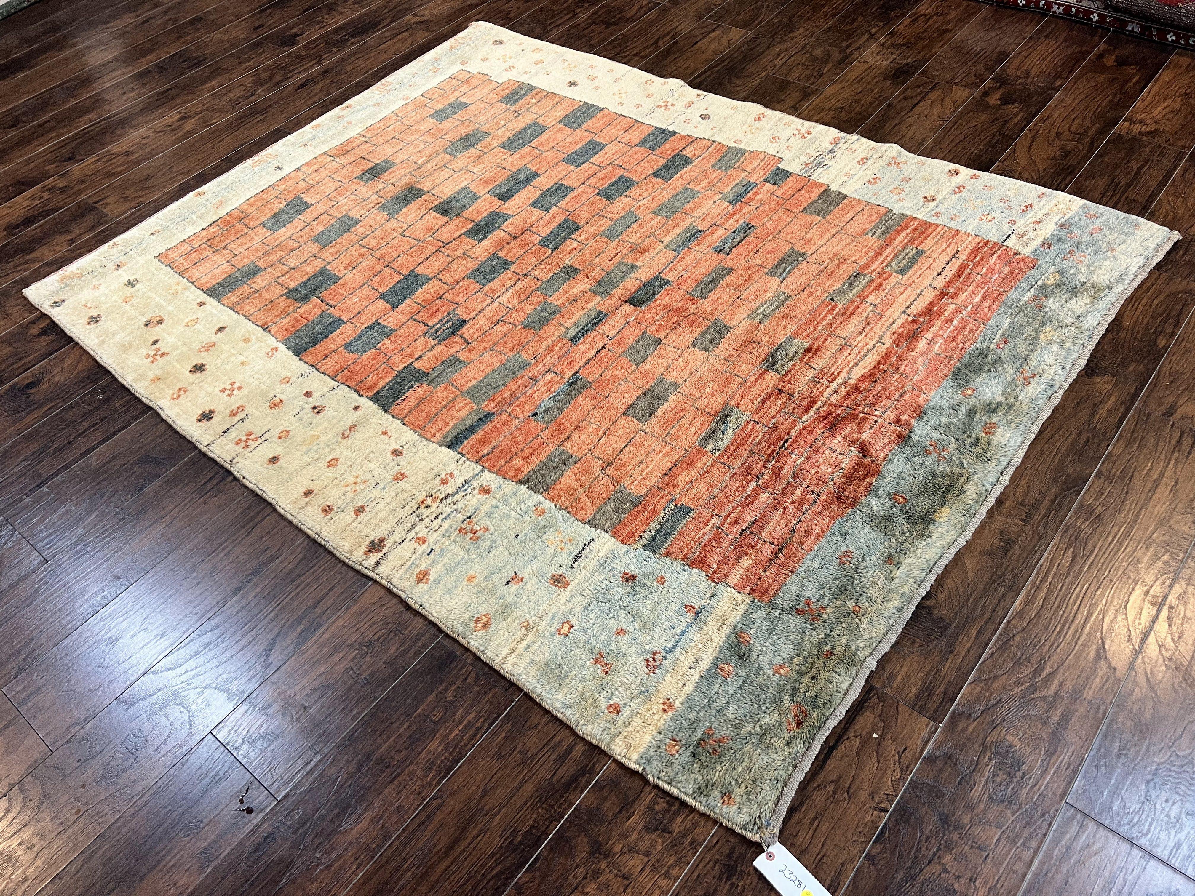 Persian Gabbeh Rug 6x8 ft, Wool Handmade Tribal Rug - Jewel Rugs