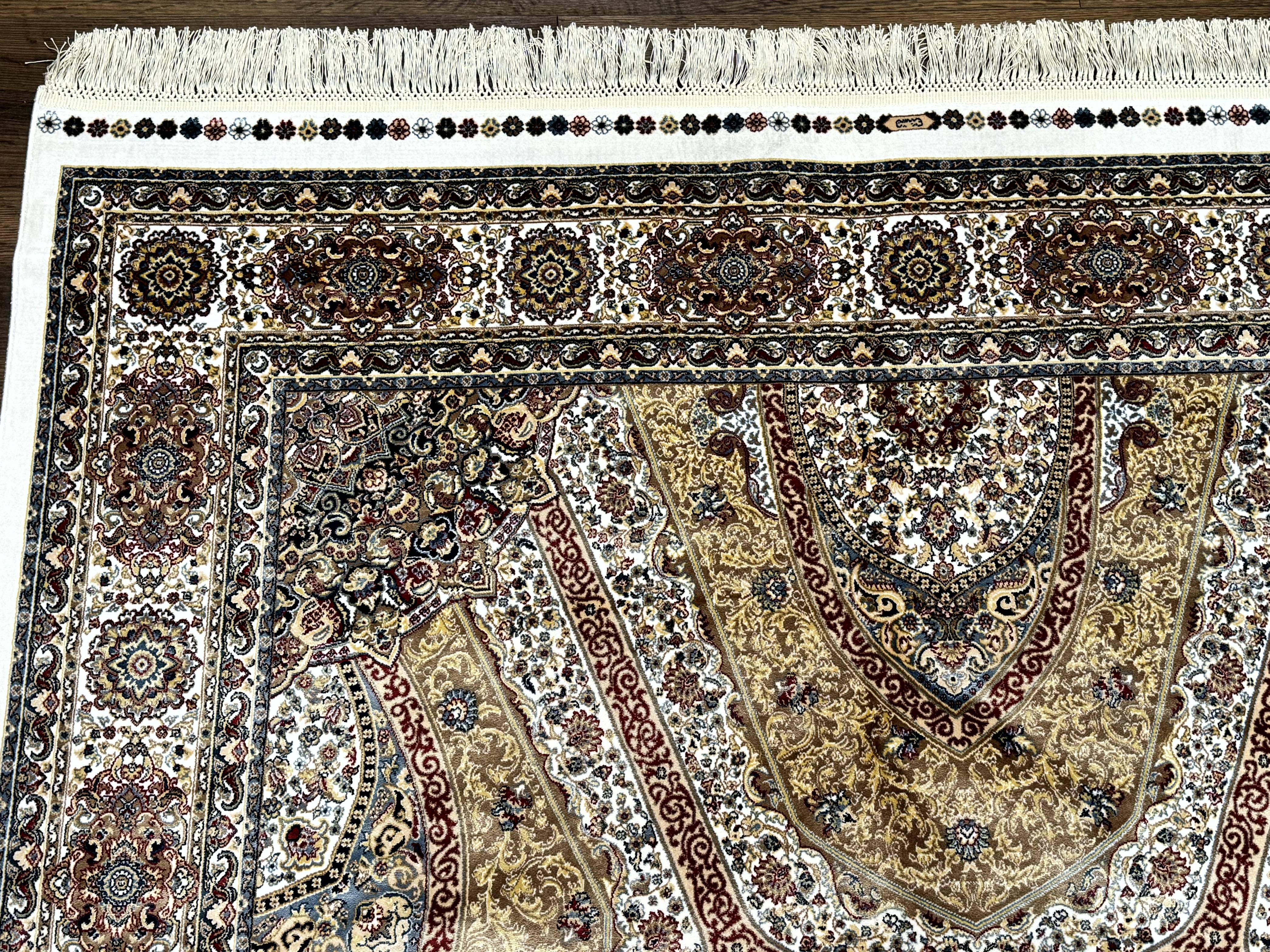 Turkish Silk Rug 5 x 7.6, Dome Design, Bamboo Silk, New - Jewel Rugs