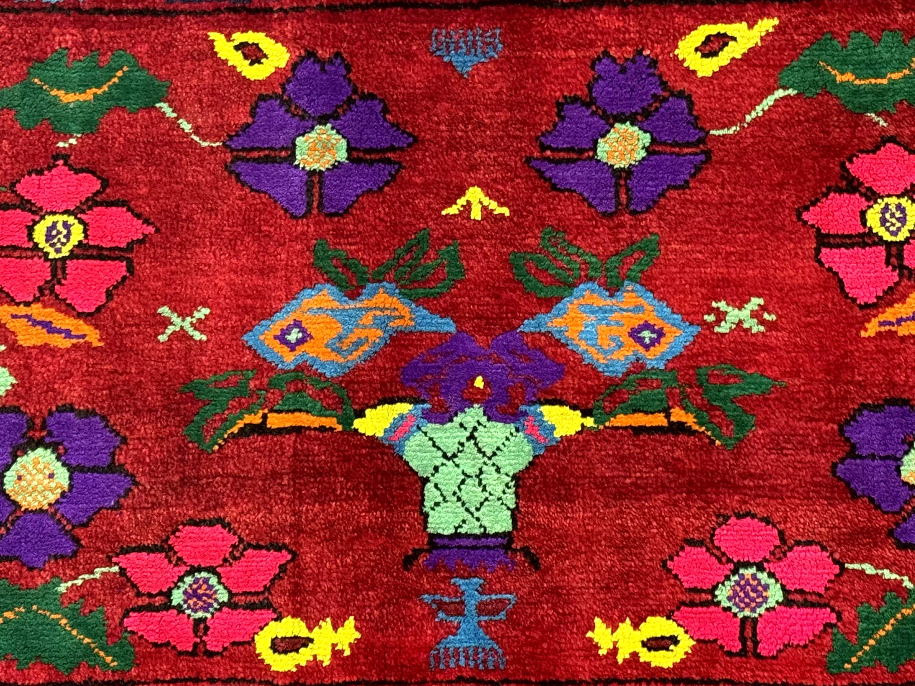 Small Persian Baluch Tribal Rug, Red, Floral, Tribal - Jewel Rugs