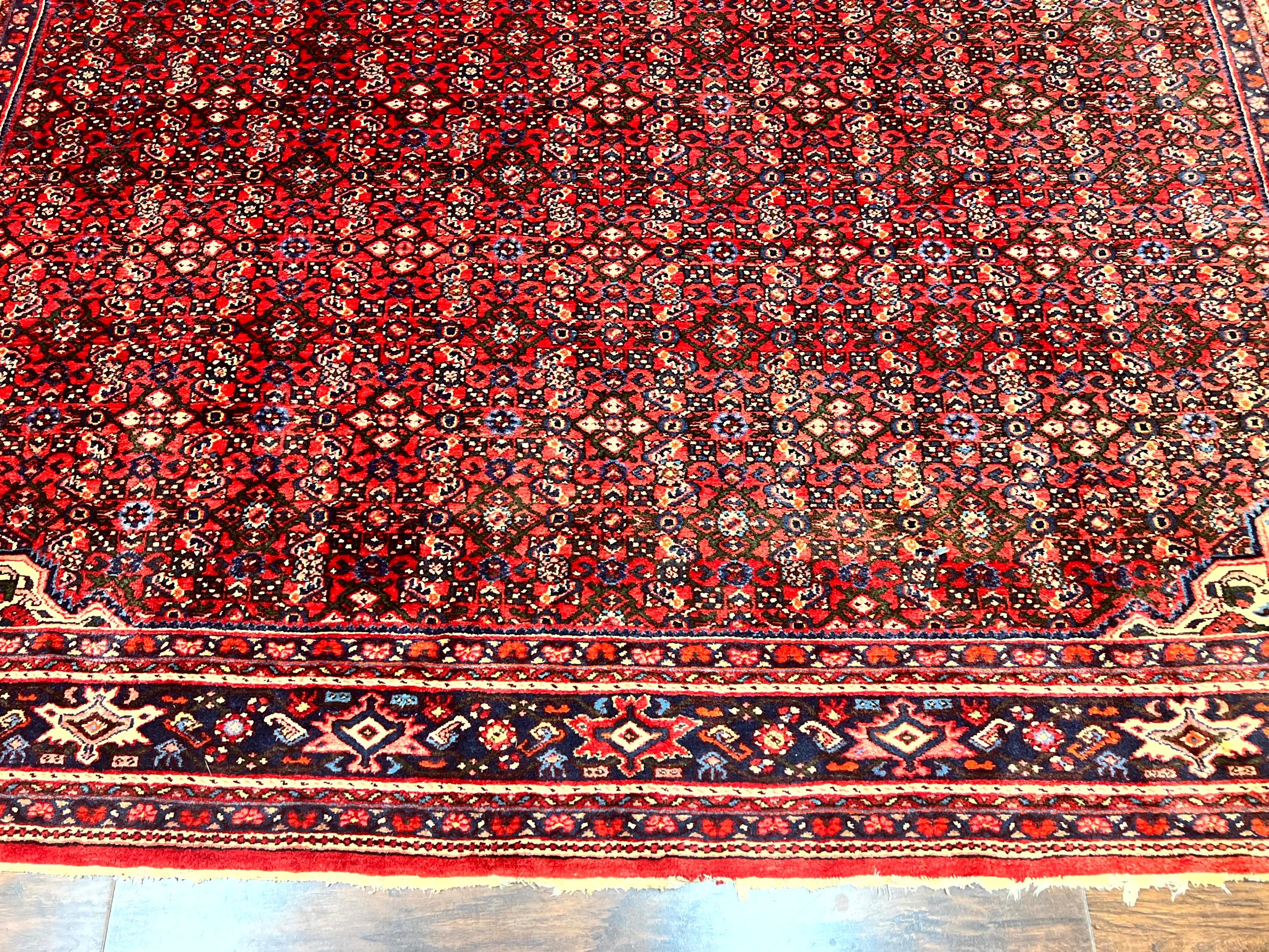 Large Persian Tribal Rug 11x17, Palace Sized Wool Handmade Vintage Carpet, Oversized Hand Knotted Rug, Red, Hamadan Dargazin Rug - Jewel Rugs