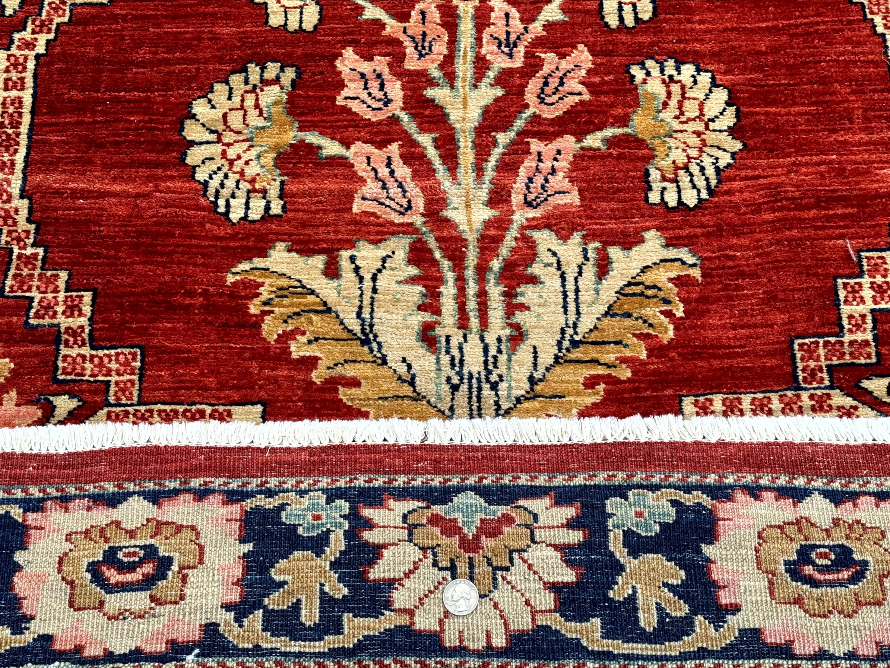 Rare Extra Long Runner Rug 3.9 x 50 ft, Handmade, Wool, Egyptian, Red, Floral, Custom Size - Jewel Rugs
