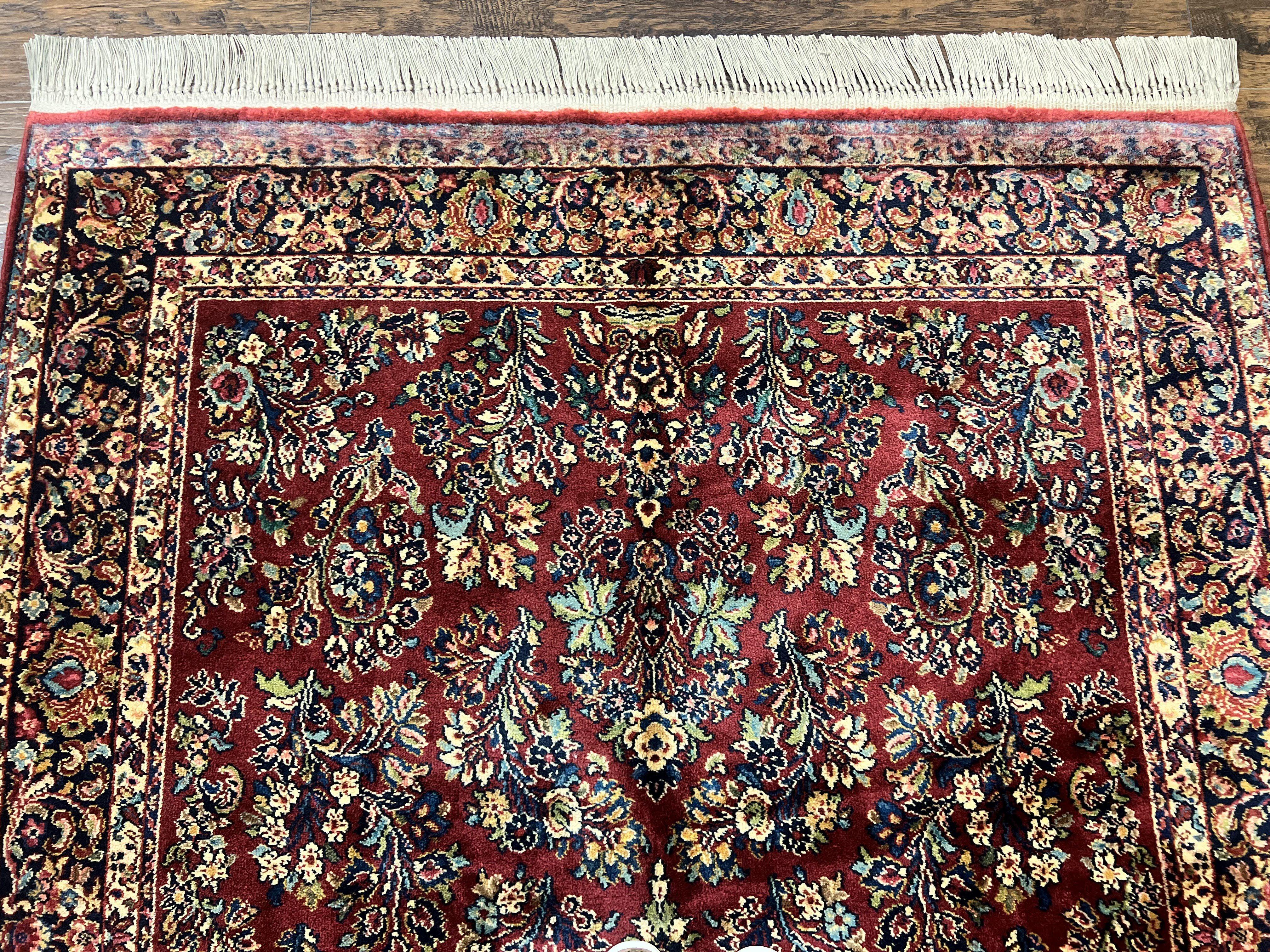 Karastan Rug 5.9 x 9 Red Sarouk #785, Wool Karastan Carpet, Original 700 Series, Vintage Karastan Oriental Rug Discontinued - Jewel Rugs