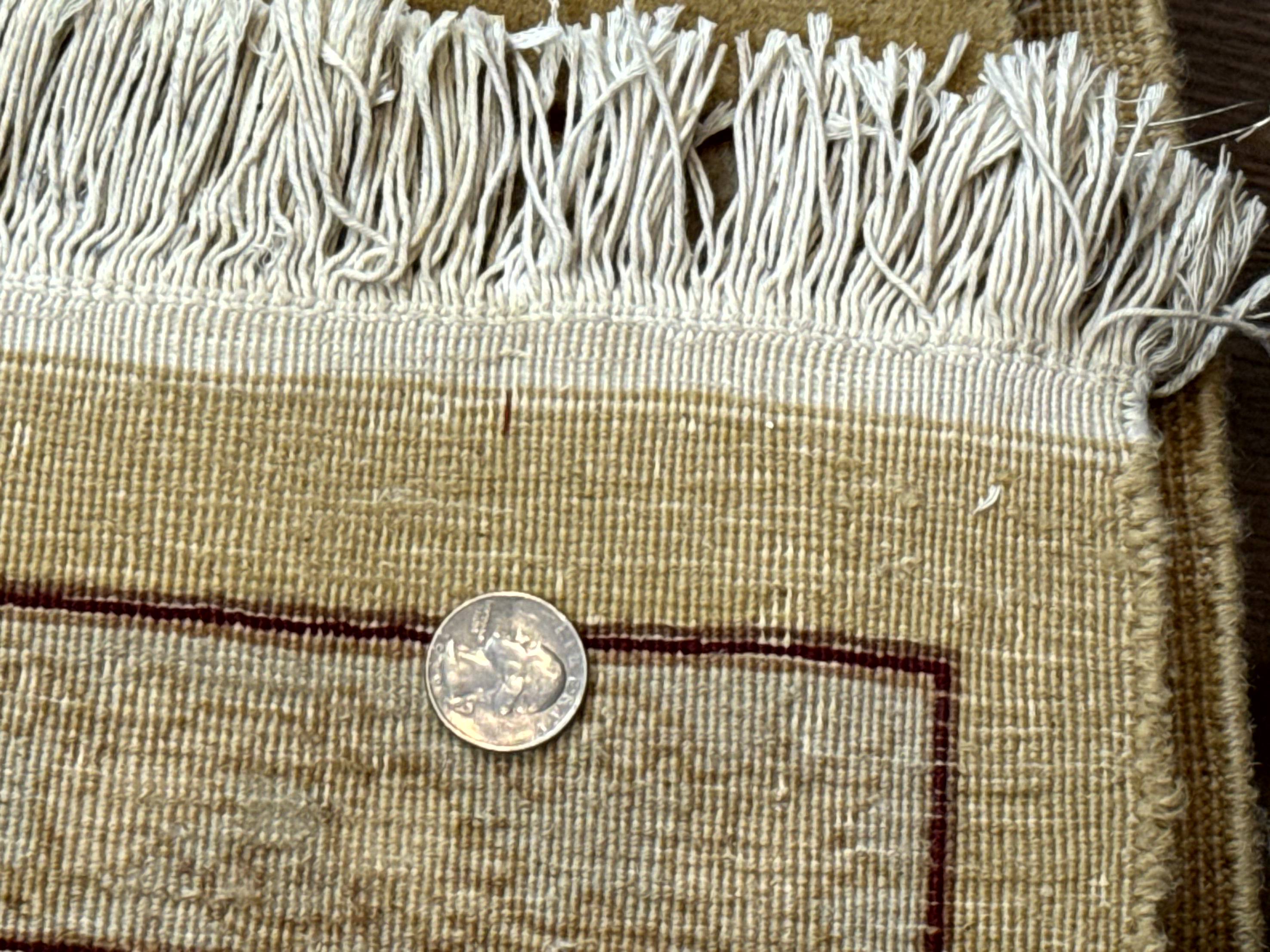 Sino Persian Rug 8x11, Wool with Silk Highlights, Unique Colors, Gold and Light Green, Fine 240 KPSI - Jewel Rugs