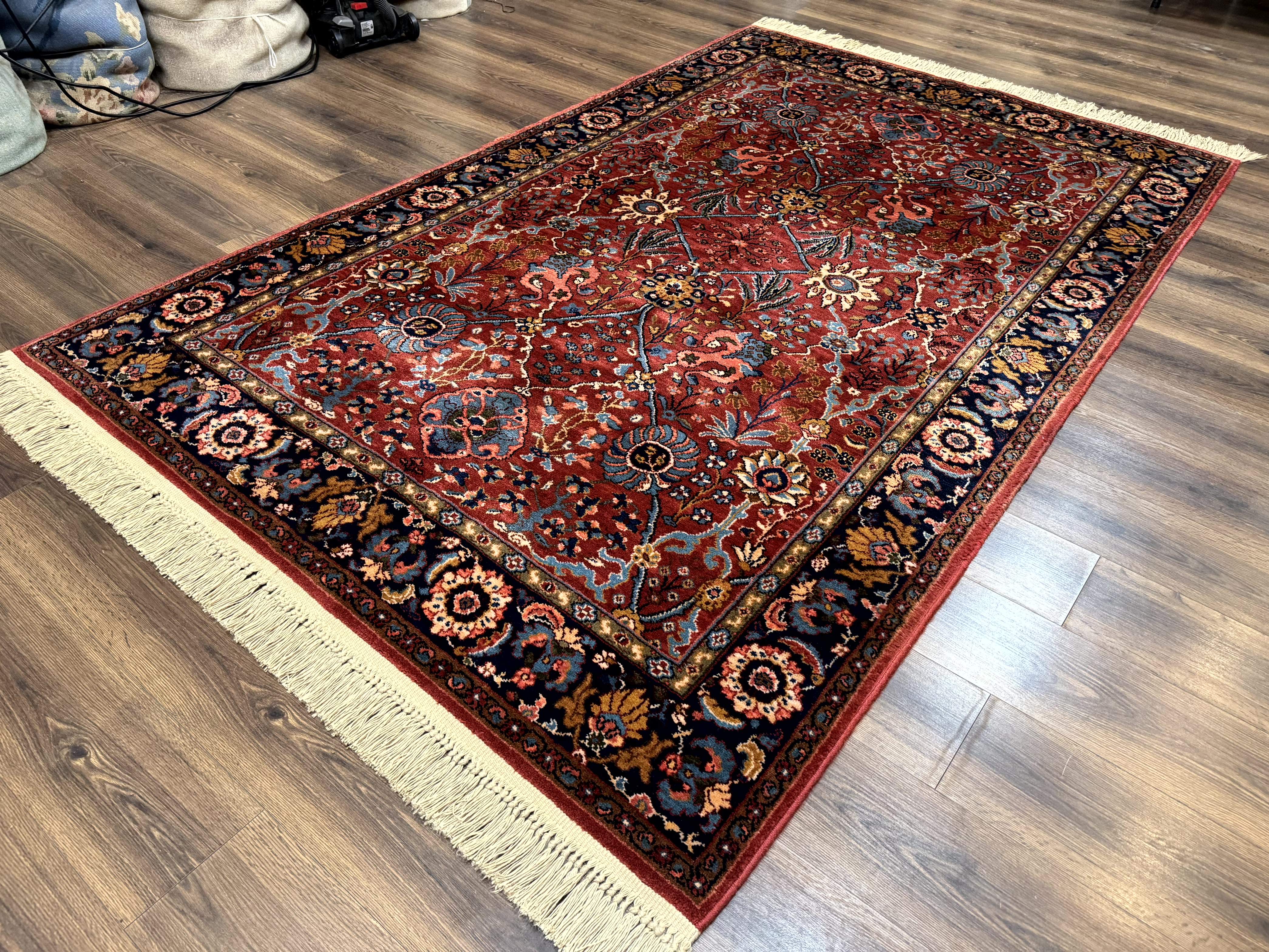 5.9 x 9 Karastan Rug Ispahan #766, Vintage Wool Discontinued Original 700 Series - Jewel Rugs