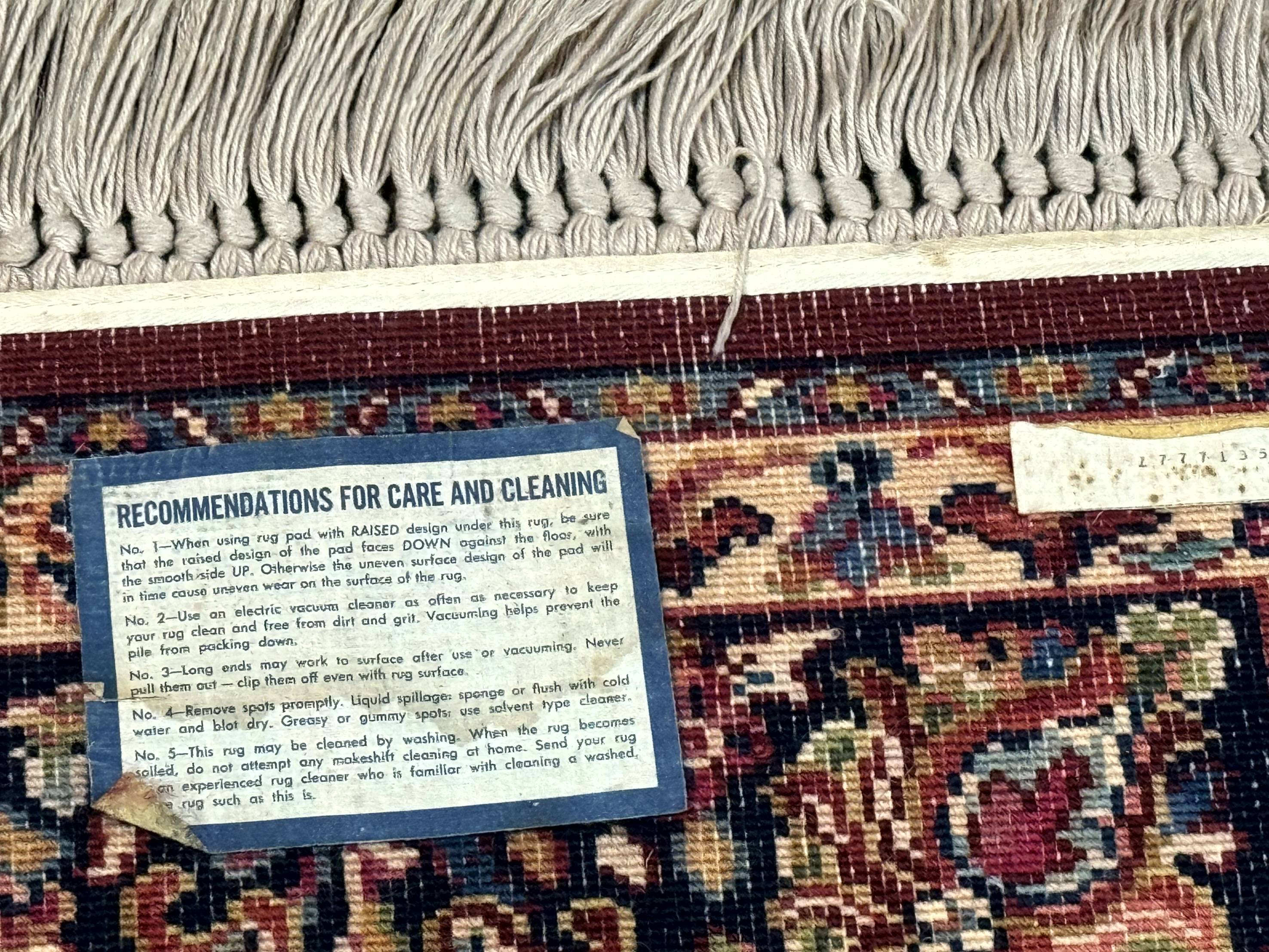 5.9 x 9 Karastan Rug Red Sarouk Rug #785, 100% Wile Pile Carpet, Original 700 Series, Vintage - Jewel Rugs