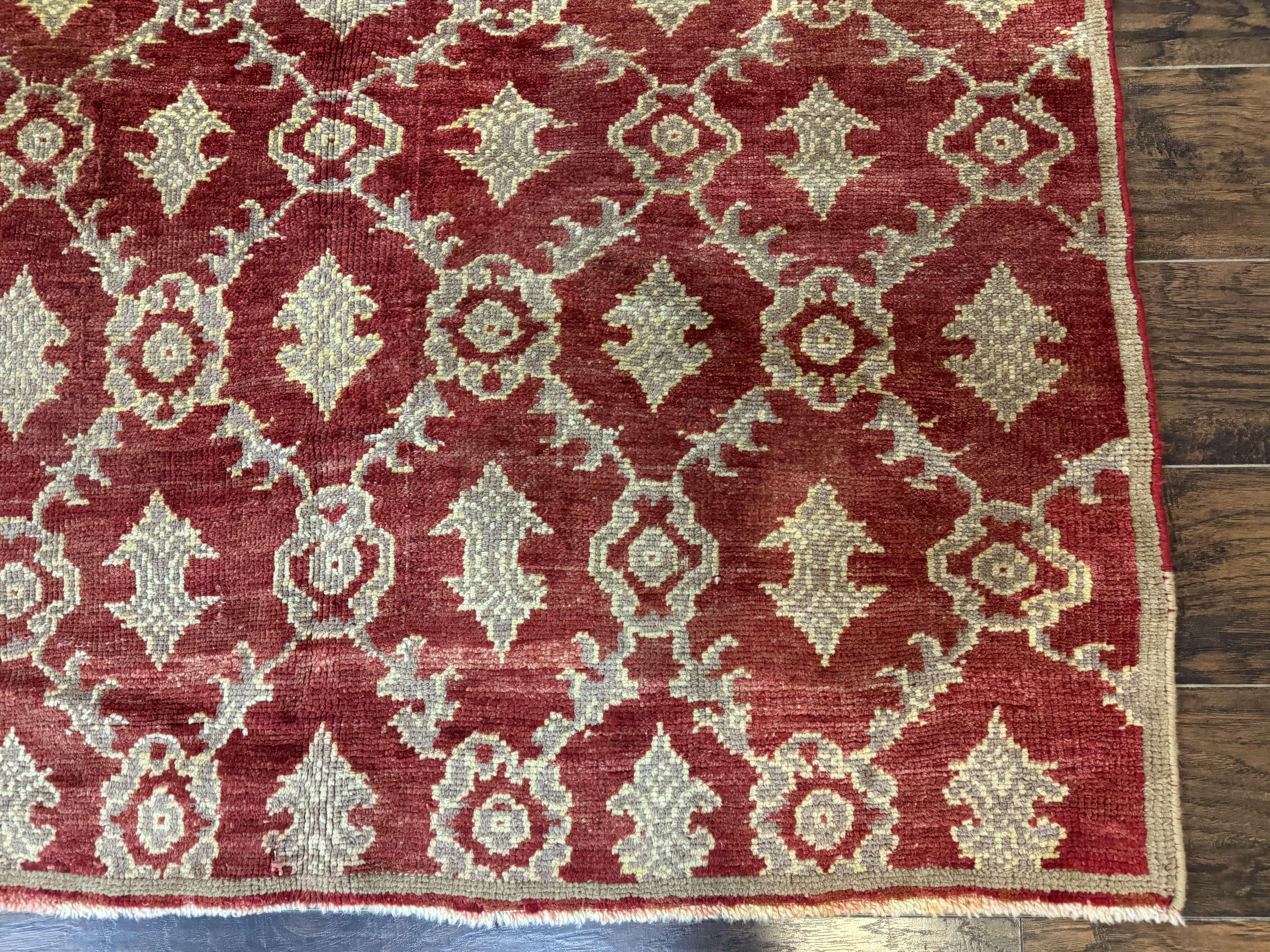 Modern Turkish Oushak Rug 5x8, Brick Red - Jewel Rugs