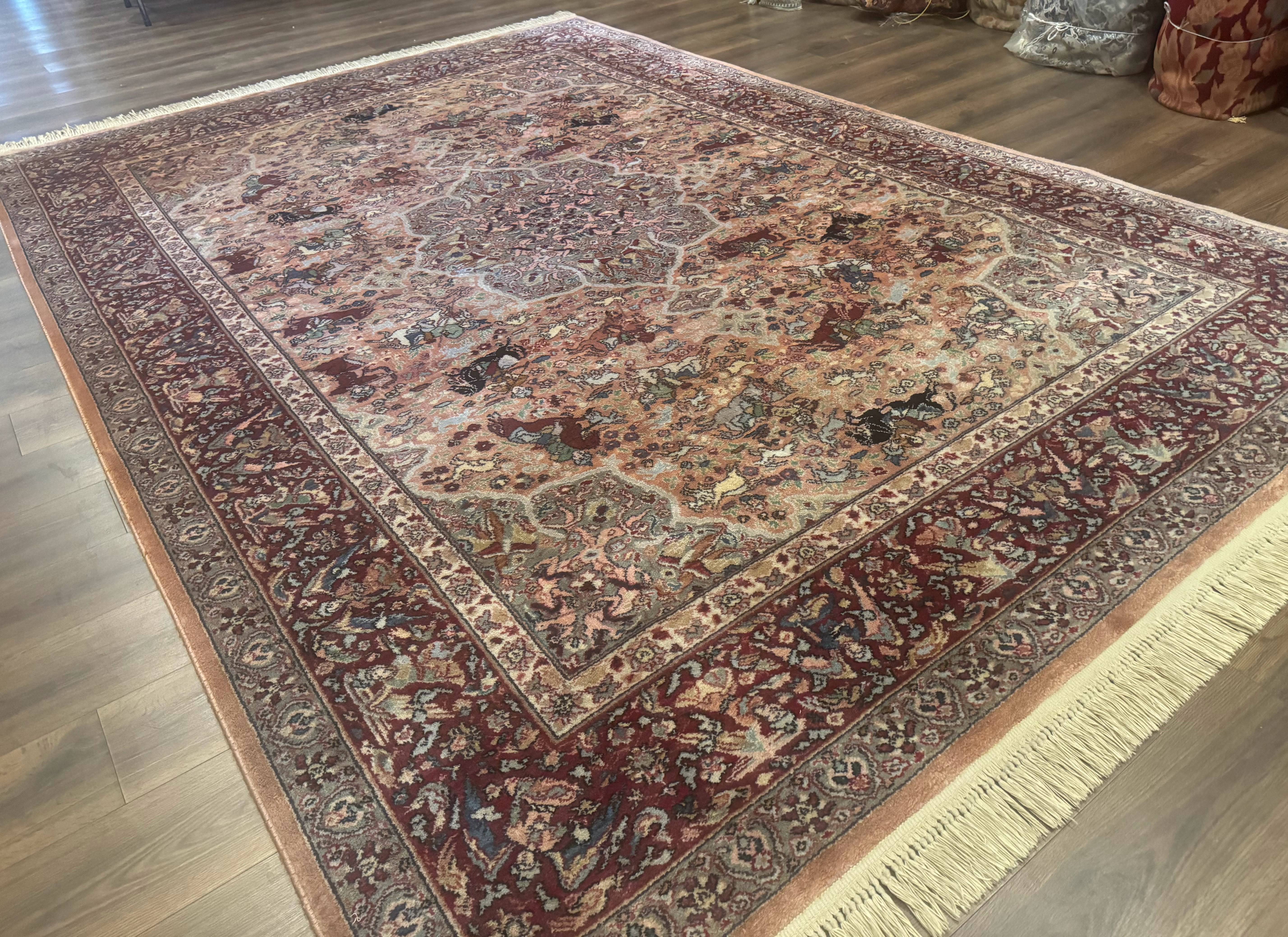 Karastan Rug 8.8 x 12 Persian Hunting Rug #723, Wool Pile Karastan Area Rug, Discontinued Original 700 Series Karastan Carpet, Room Sized - Jewel Rugs