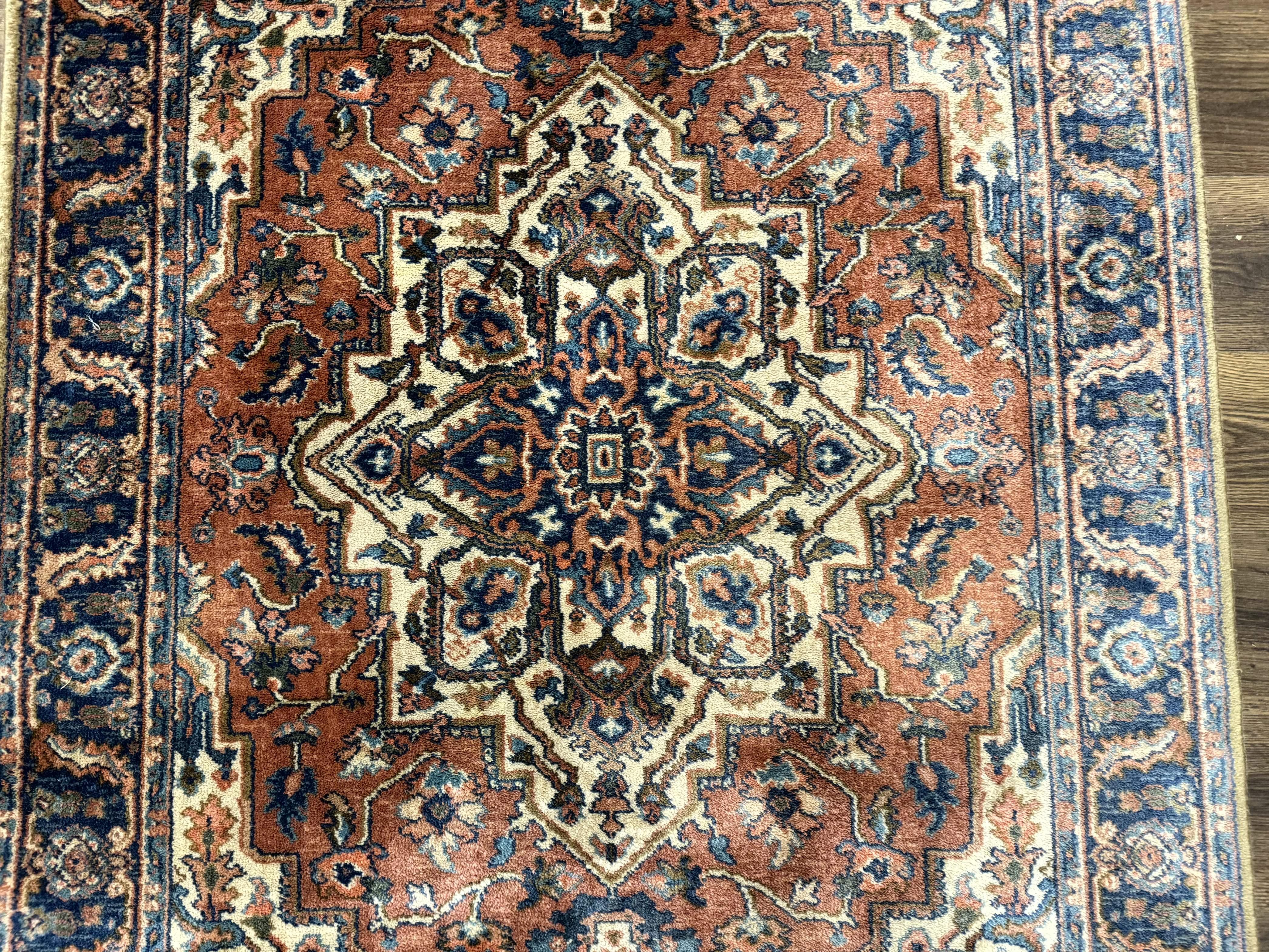 Karastan Rug 4x6, Vintage Karastan #744 Antique Serapi Pattern, Wool Pile, Original 700 Series Karastan Carpet - Jewel Rugs